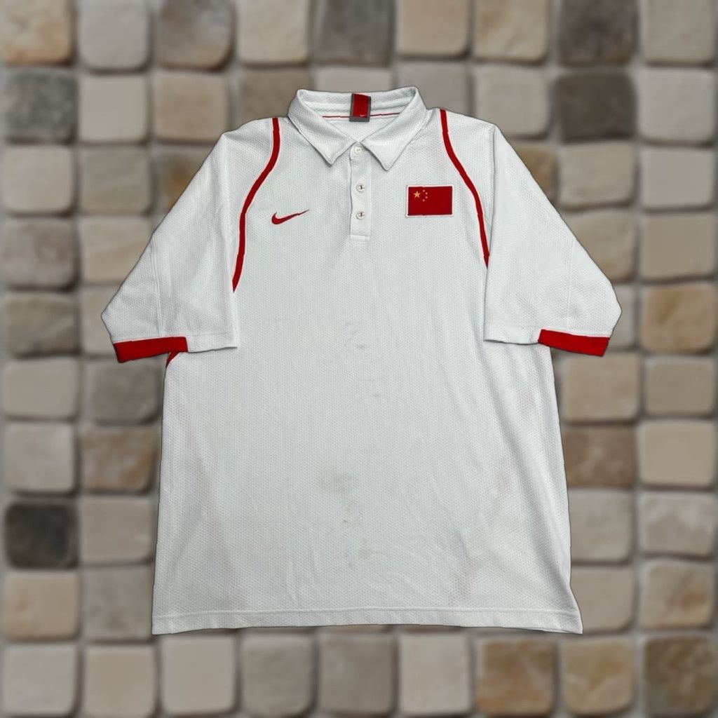 Nike Nike Polo Shirt Men XL White Basketball Pro Team China Olympics Button Up Size US XL / EU 56 / 4 - 1 Thumbnail