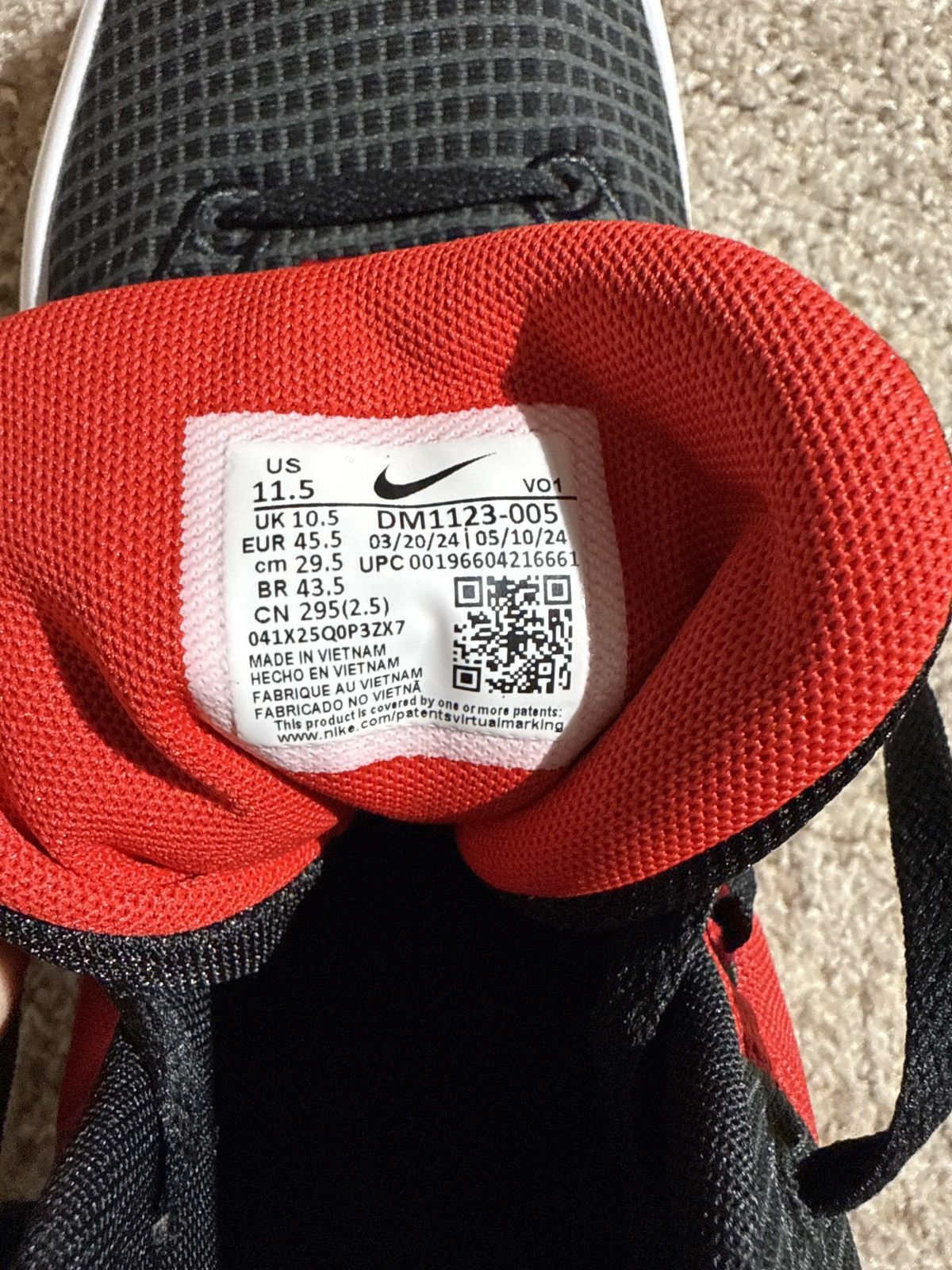 Nike Nike LeBron Witness 7 Bred Size US 11.5 / EU 44-45 - 6 Thumbnail