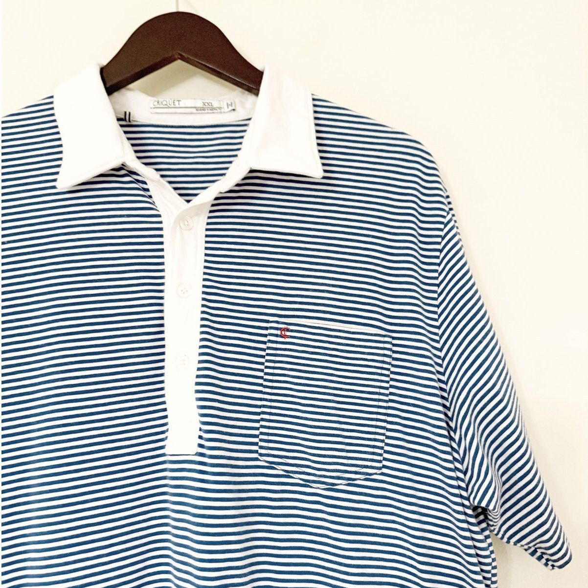 Criquet Criquet Blue and White Striped Golf Polo Size US XXL / EU 58 / 5 - 3 Thumbnail