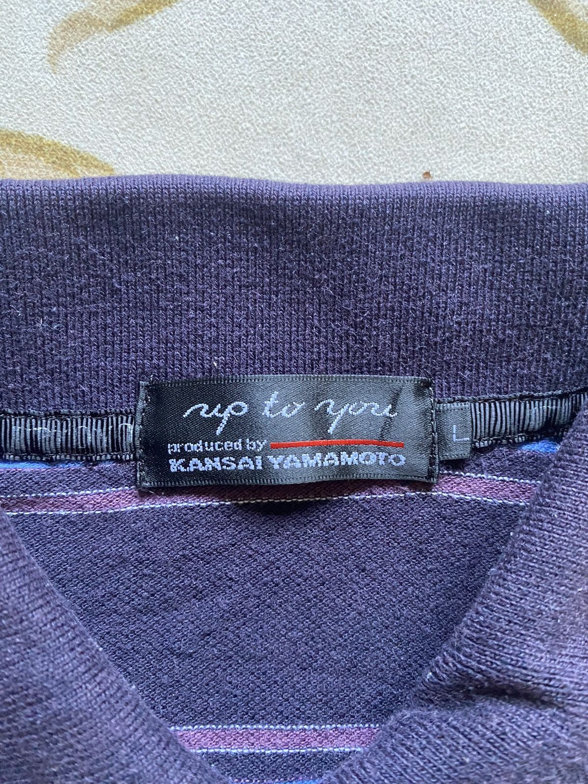 Japanese Brand Kansai Yamamoto Up To You Single Pocket Striped Polo Tee Size US M / EU 48-50 / 2 - 6 Thumbnail