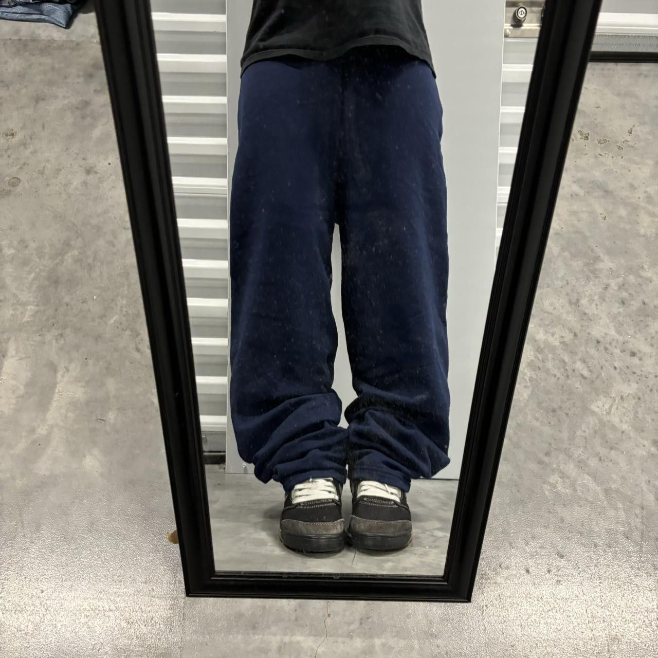 Japanese Brand × Vintage Crazy Vintage Y2K/2000s Navy Blue Skater Essential Sweatpants! Size US 30 / EU 46 - 1 Thumbnail