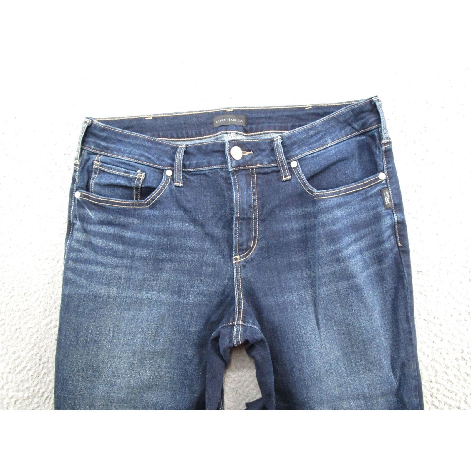 Silver Jeans Co. Silver Jeans Co Suki Kick Flare Blue Stretch Denim Jeans Size 34 Womens Size 24" / US 00 / IT 34 - 3 Thumbnail