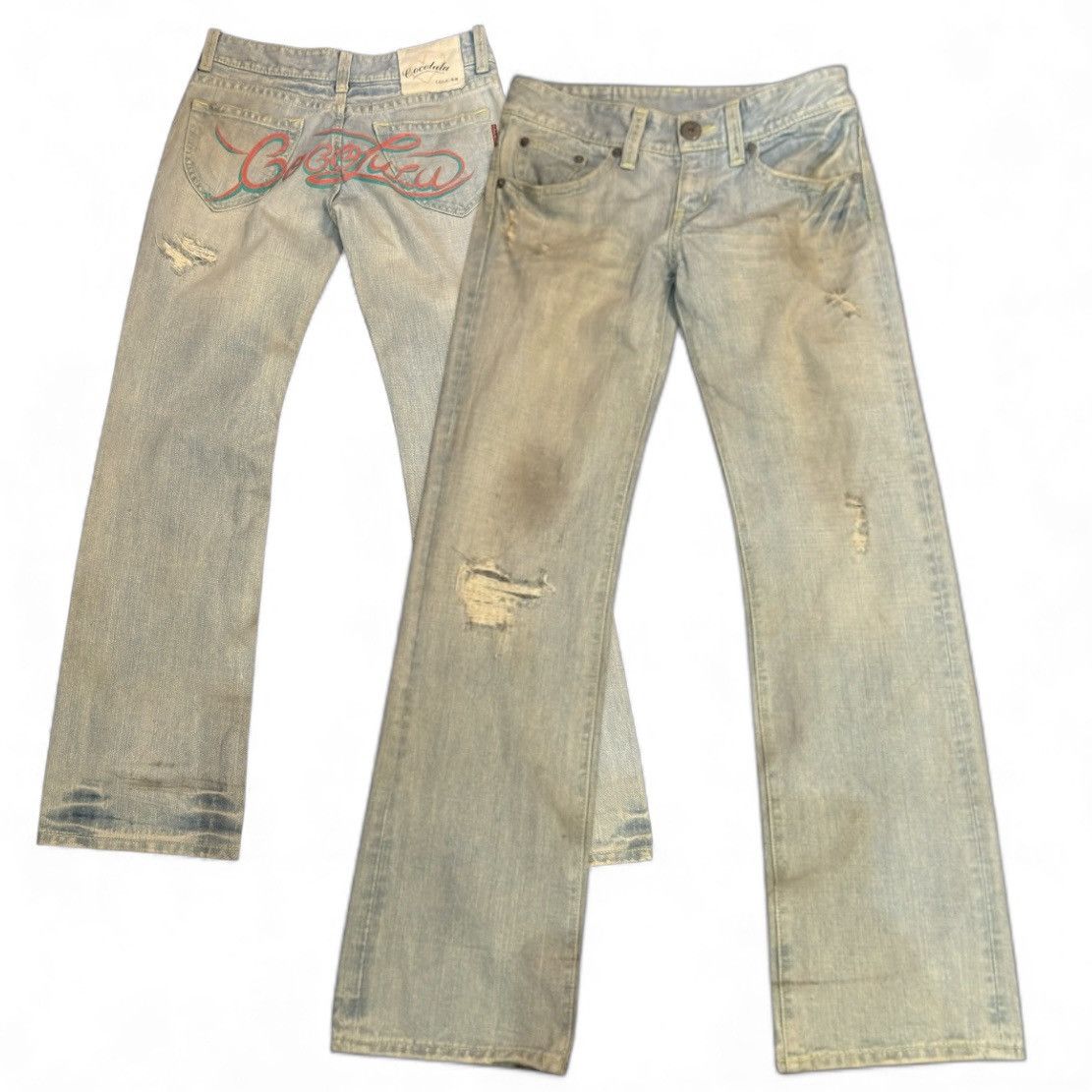 Miss Sixty 🔥🇯🇵 Japanese Flared Cocolulu Destroyed Distressed Denim Size 30" / US 8 / IT 44 - 1 Thumbnail