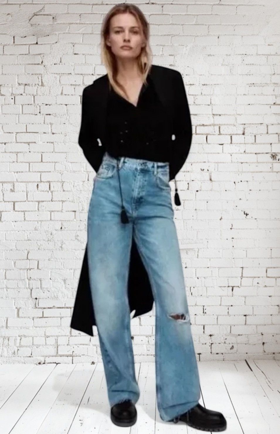 Zara Zara women’s the 90’s full length in DaryL blue jeans NWT Size 26" / US 2 / IT 38 - 1 Thumbnail