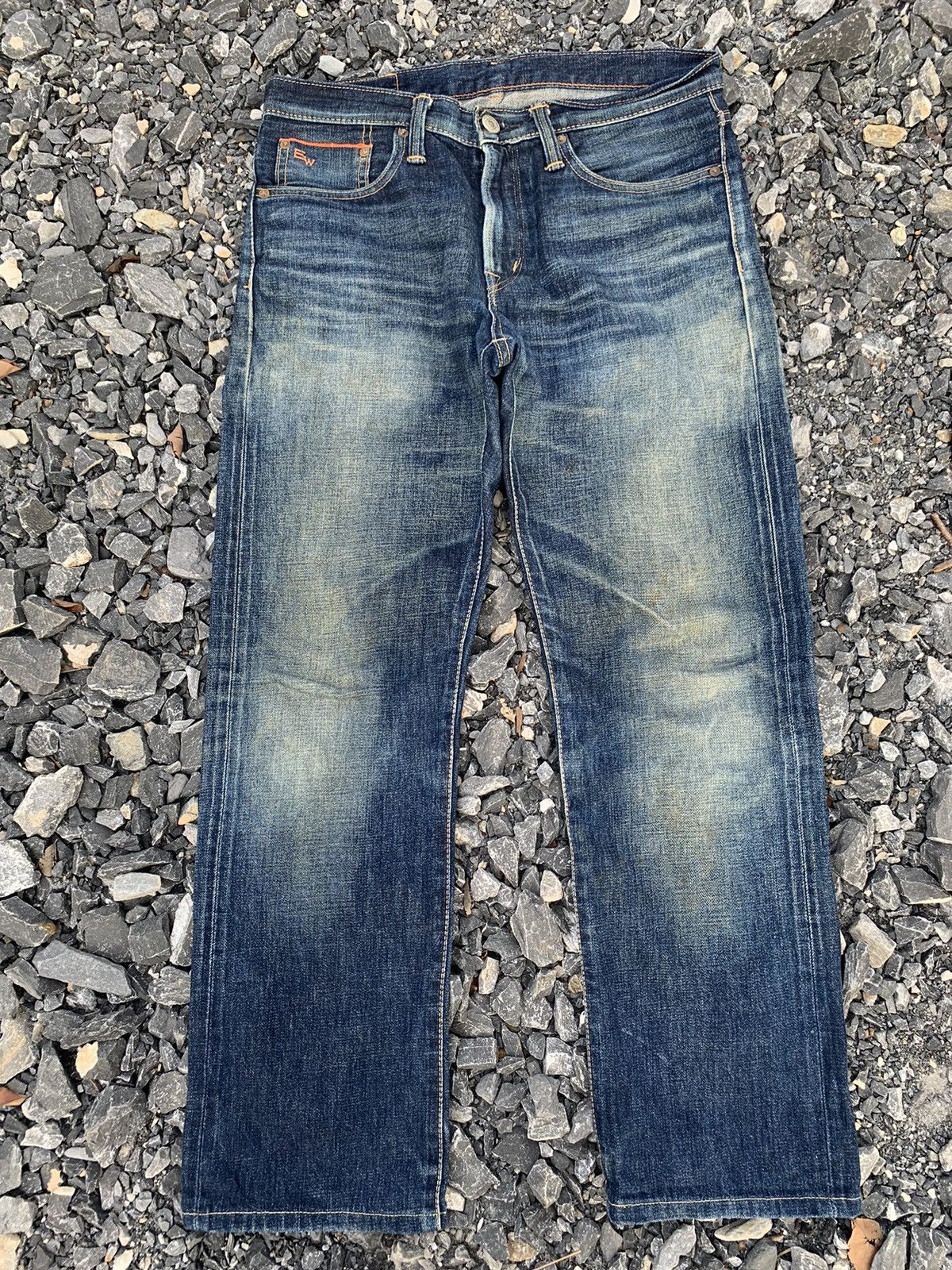 Edwin VINTAGE EDWIN 505ZX SELVEDGE RUSTY JAPANESE DISTRESSED DENIM Size US 32 / EU 48 - 1 Thumbnail