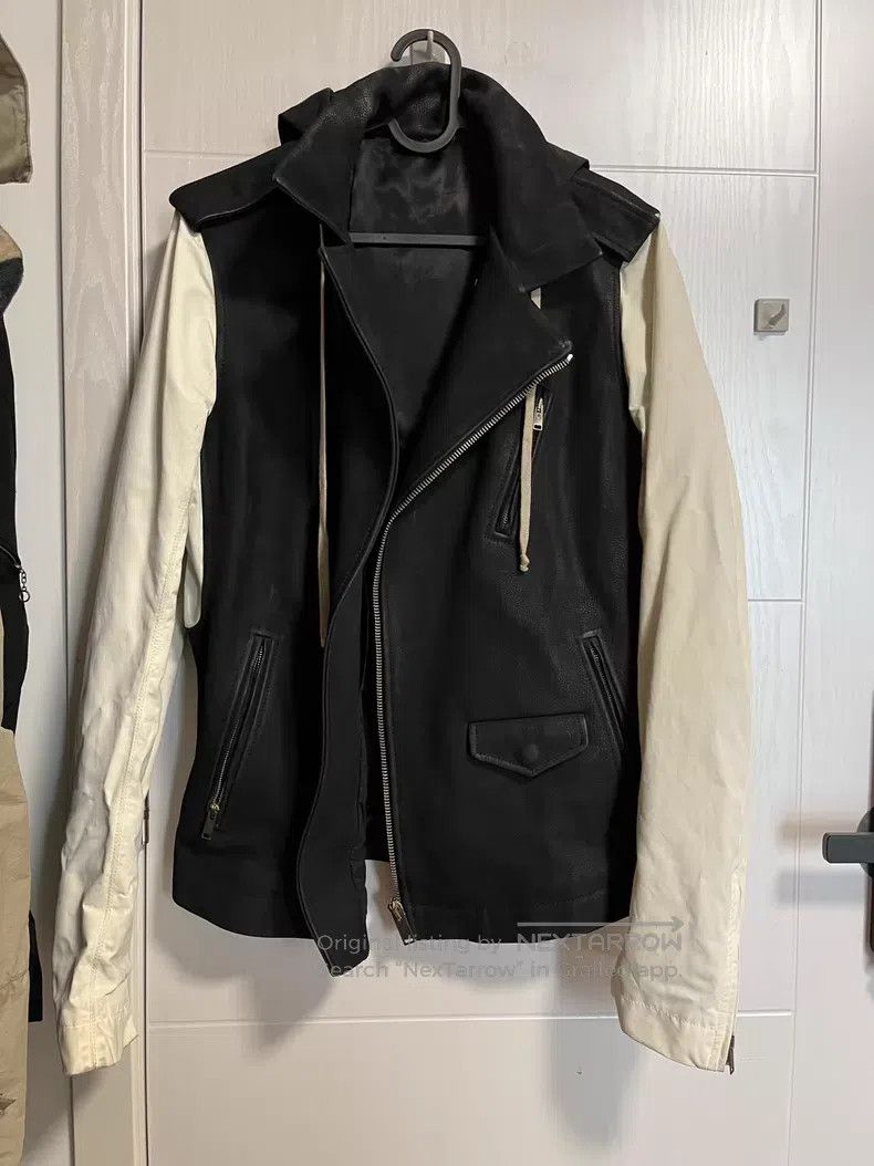 Rick Owens Rick Owens Black and white patchwork leather jacket Size US L / EU 52-54 / 3 - 1 Thumbnail