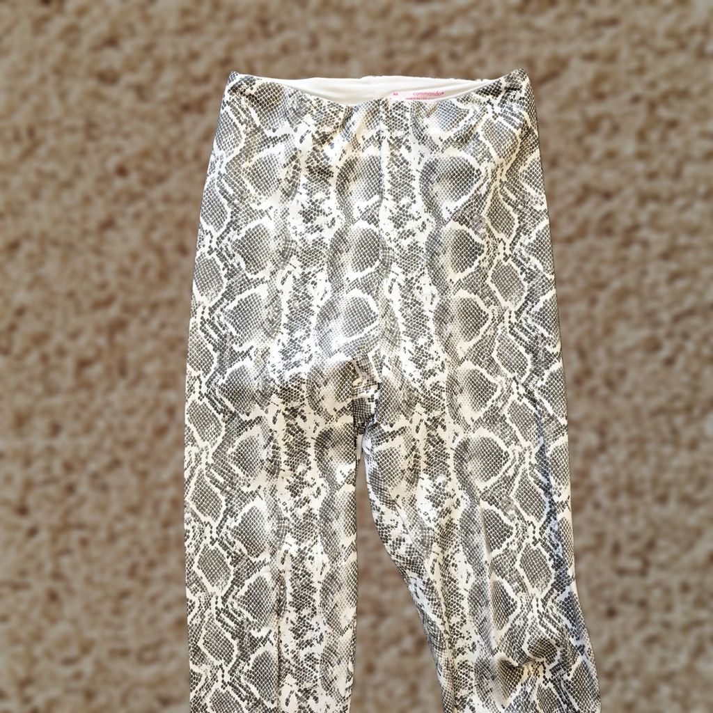 Commando Commando Pants Womens XS Gray Snakeskin Vegan Leather Skinny Stretch Casual Size 26" / US 2 / IT 38 - 1 Thumbnail