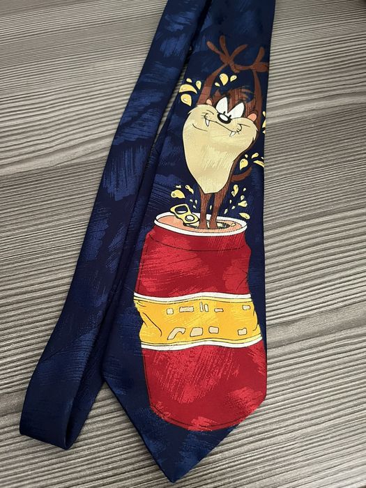 Warner Bros loonley tunes tie 1997 can the tasmanian devil | Grailed