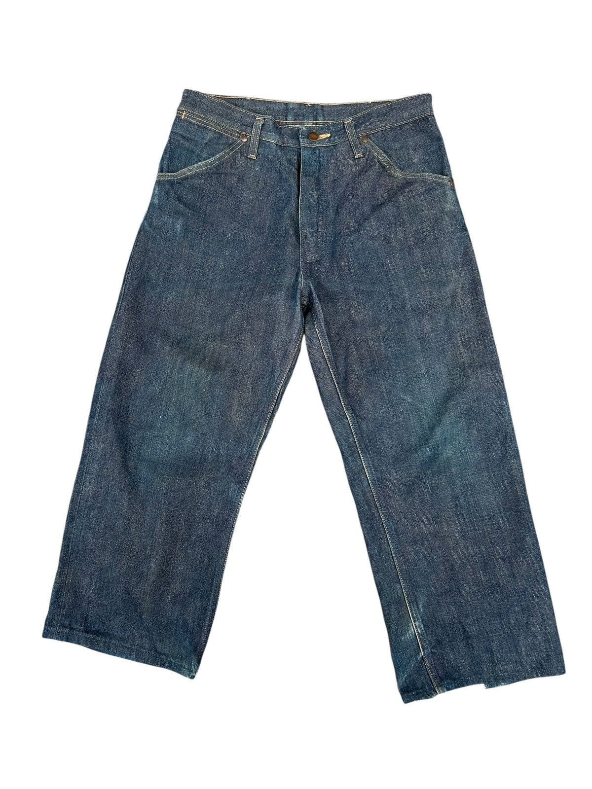 Kapital VINTAGE WRANGLER BLUE BELL SELVEDGE BAGGY SHORT DENIM JEANS Size US 32 / EU 48 - 2 Thumbnail