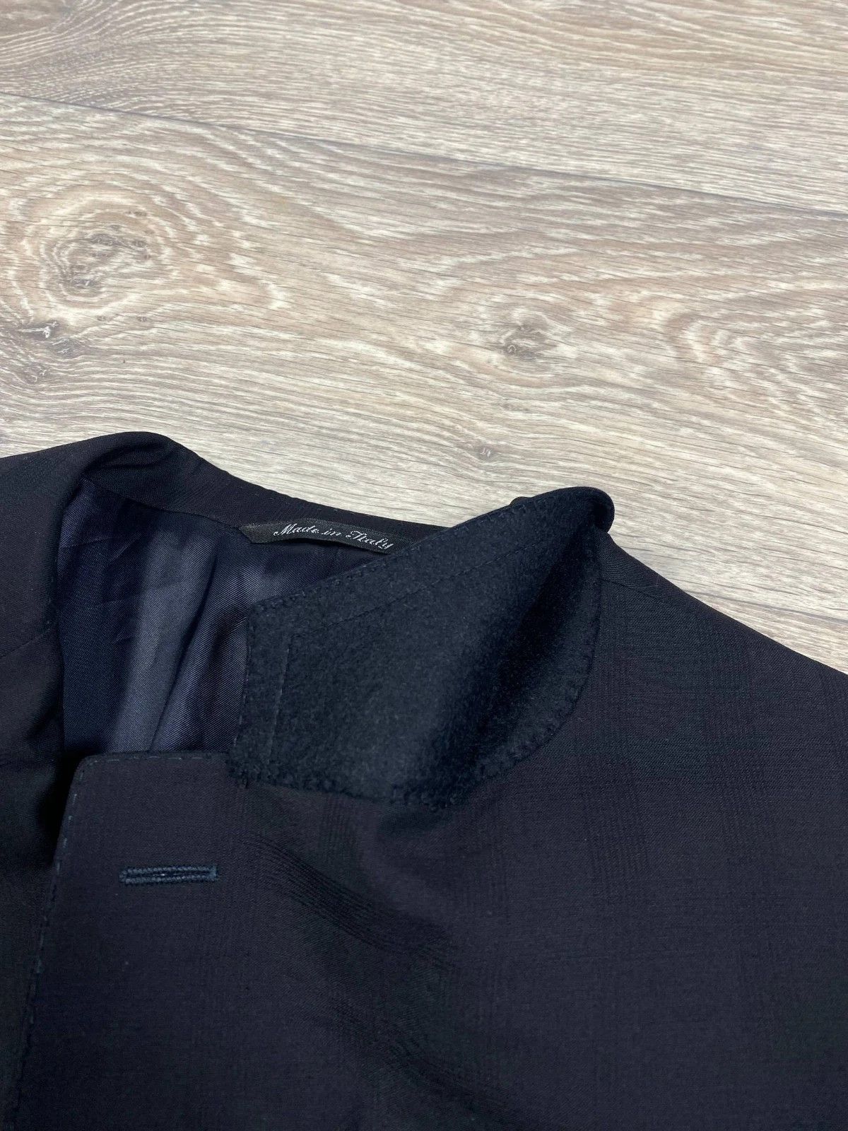 Canali Canali Mens Blazer Muslin Wool Black Check UK 54 two button Size 54R - 7 Thumbnail