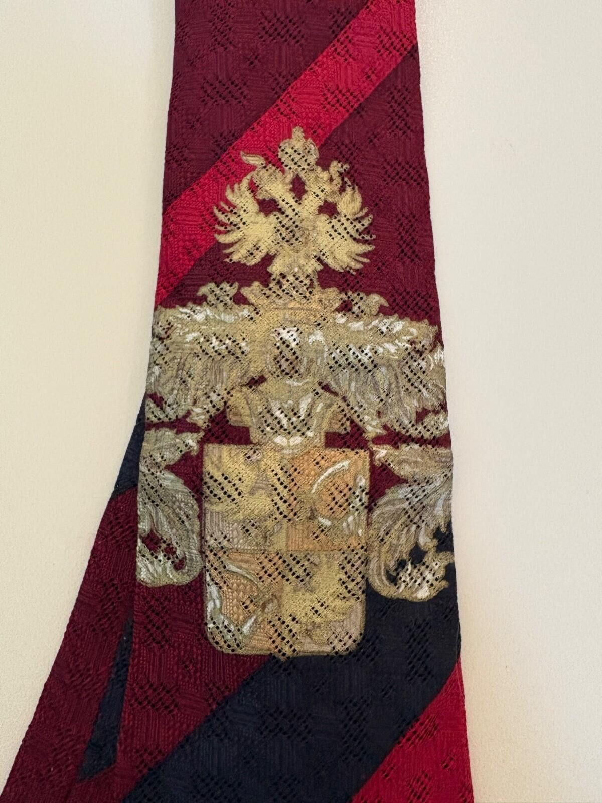 Gianfranco Ferre Gianfranco Ferre Italy Silk Tie Vtg Heraldic Crest Stripe Size ONE SIZE - 4 Thumbnail