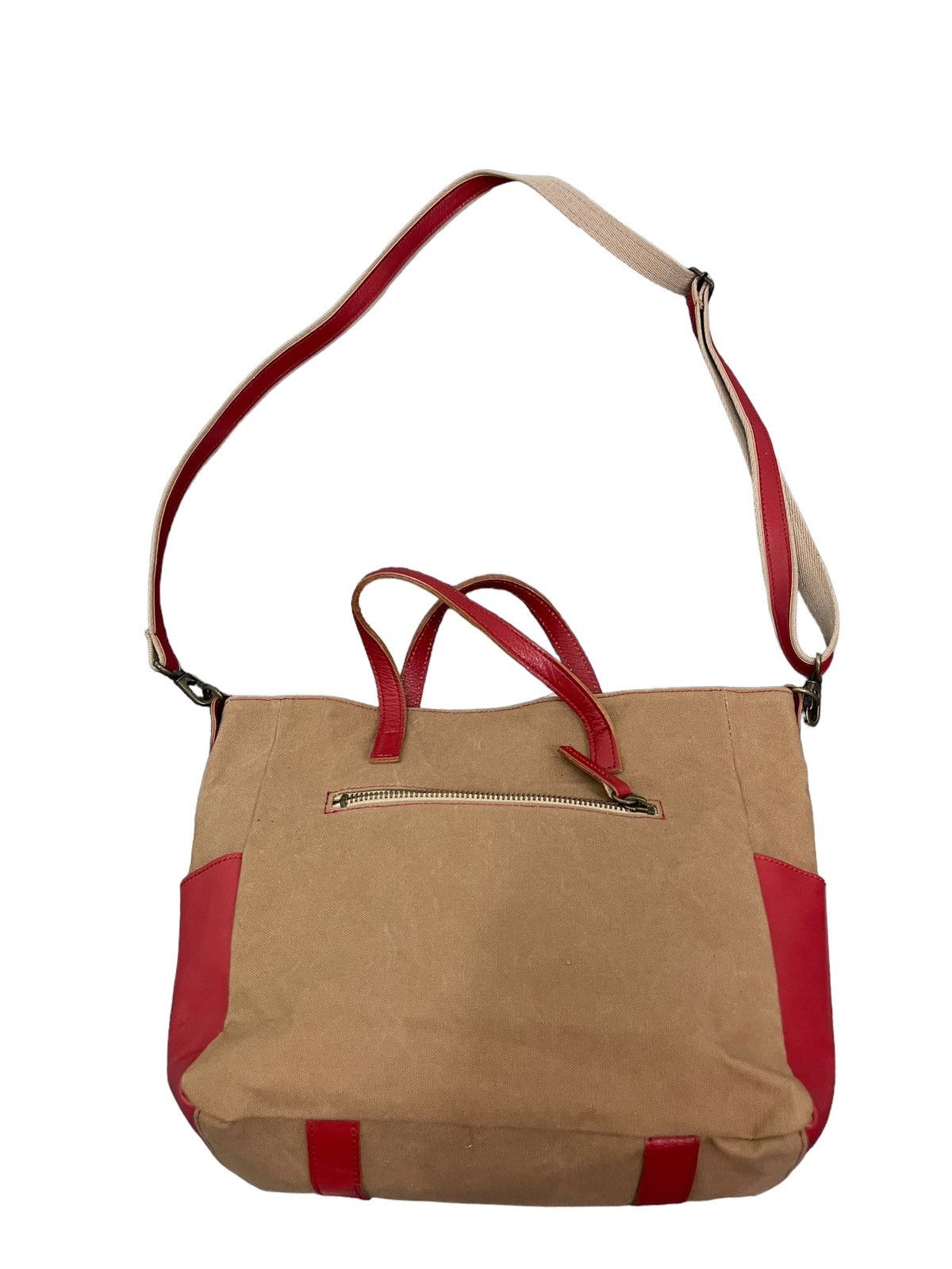 Japanese Brand Leather Cotton Canvas Lily Japan Sling Cross Body Bag 4🟩 Size ONE SIZE - 4 Thumbnail
