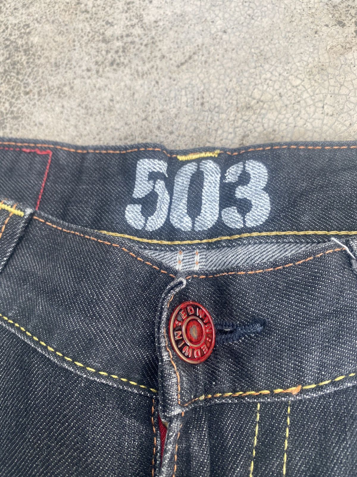 Edwin × Vintage Flare Jeans Vintage y2k Edwin Distress Clawmark Bootcut Size US 35 - 12 Thumbnail