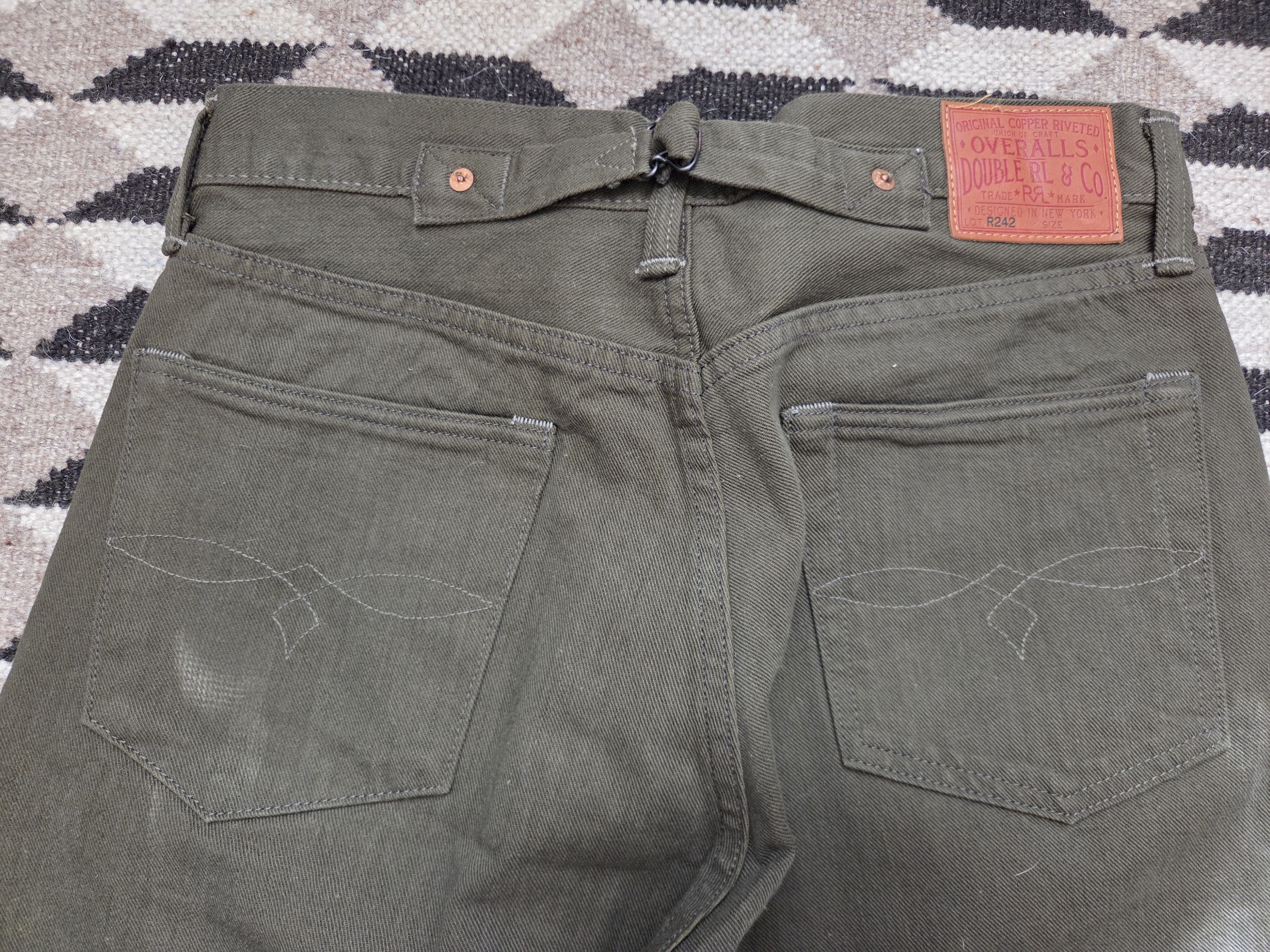 RRL Limited 1938 buckleback Vintage 5-Pocket Jean Olive
