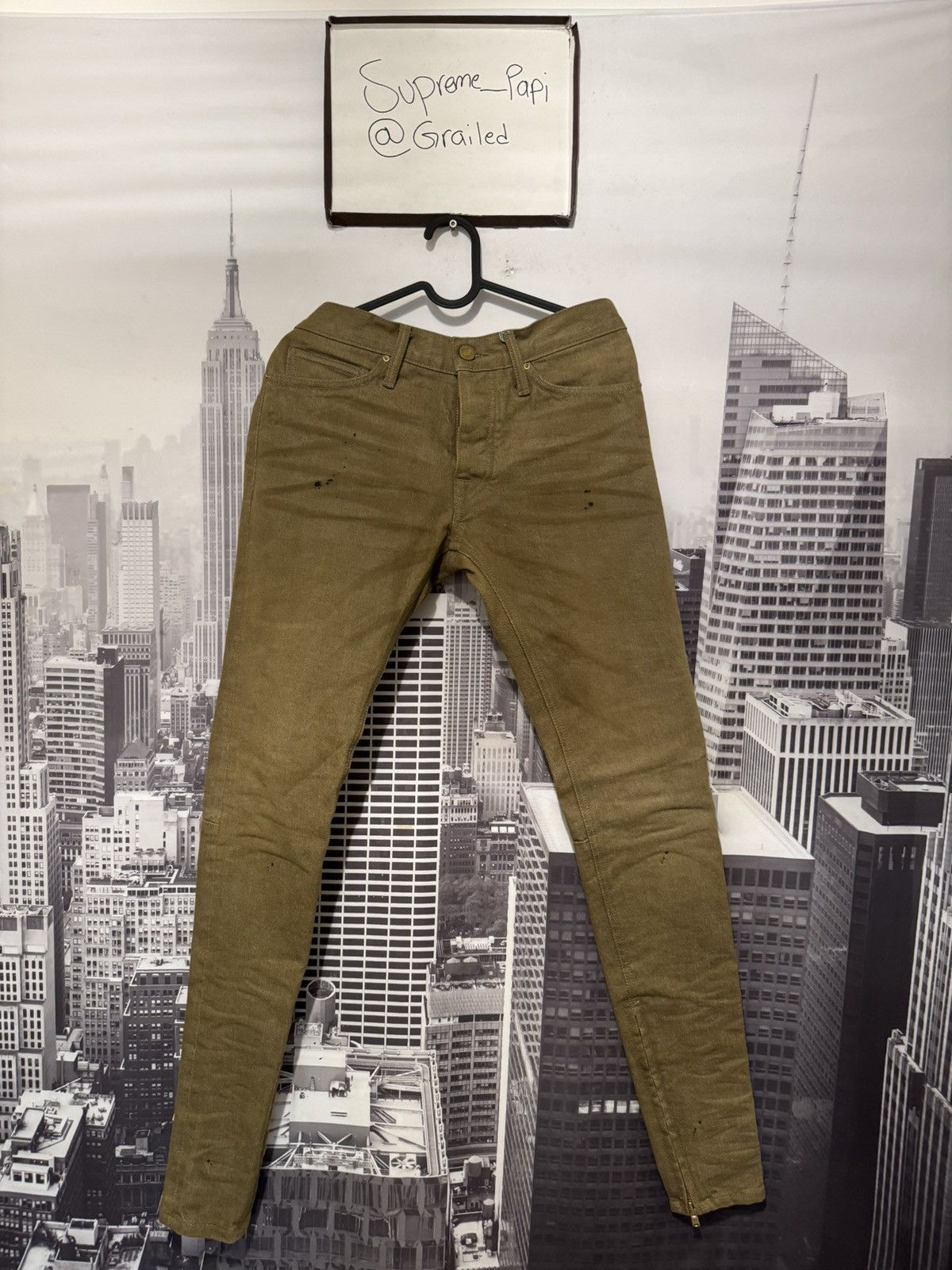 Fear of God Fear of God Fifth Collection Selvedge Jeans Olive SZ 29🔥 Size US 29 - 1 Thumbnail