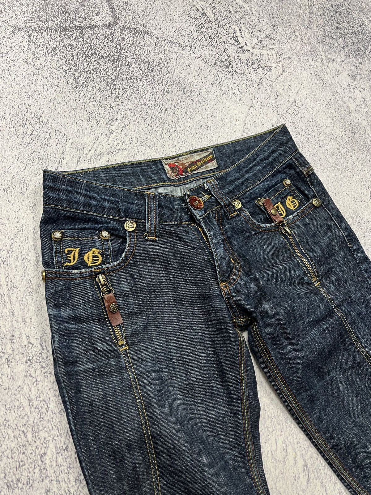 John Galliano Vintage John Galliano Crazy Y2k Jeans Big Buckle Rare Sz 27 Size 27" / US 4 / IT 40 - 7 Thumbnail