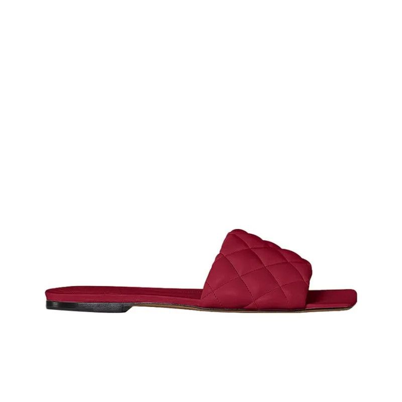 Bottega Veneta o1n1vont1124 Padded Sandals Flats in Red Size US 6 / IT 36 - 1 Thumbnail
