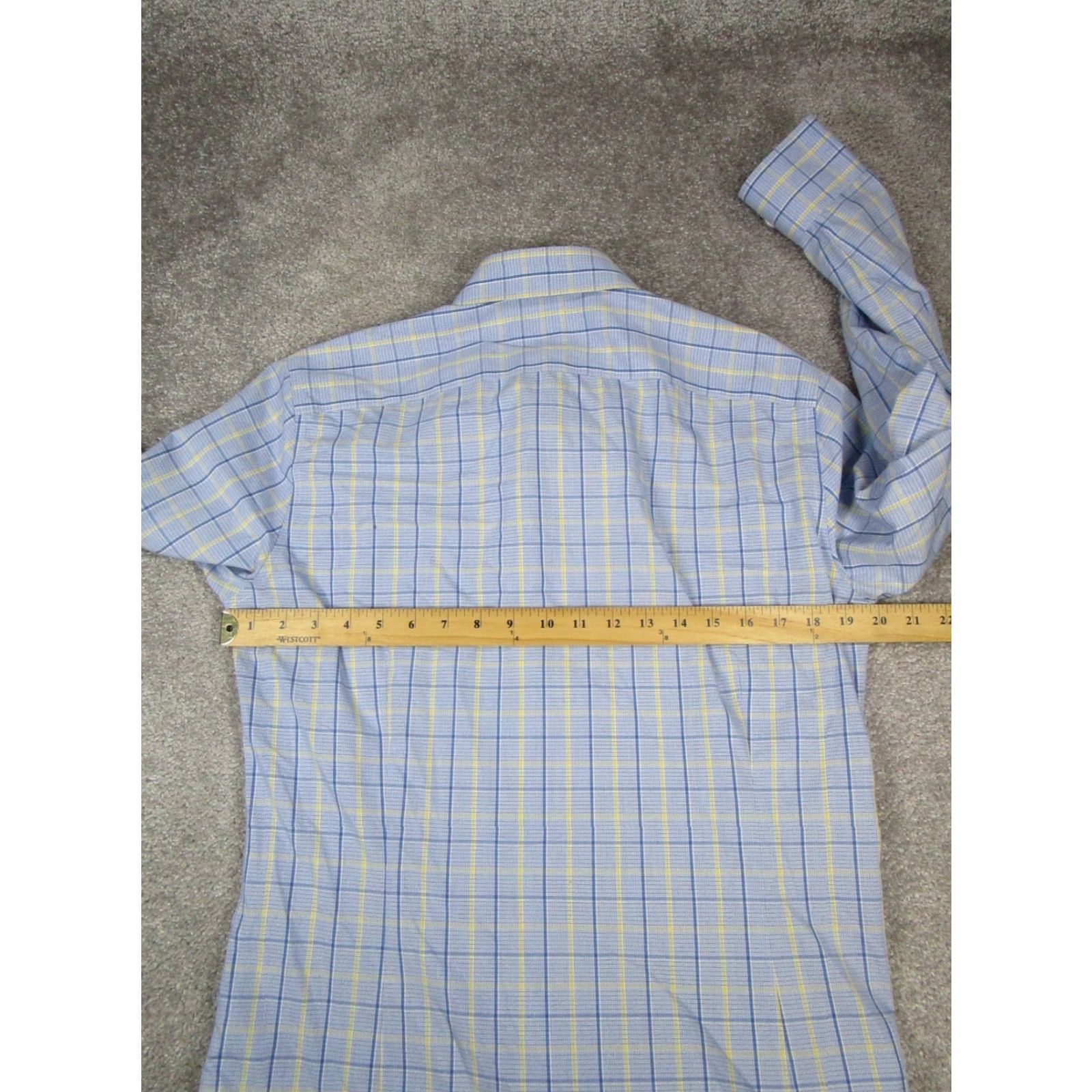 Bonobos VINTAGE Bonobos Dress Shirt Plaid Long Sleeve Mens 15.5 Blue Cotton Button-Down Size 40R - 5 Thumbnail