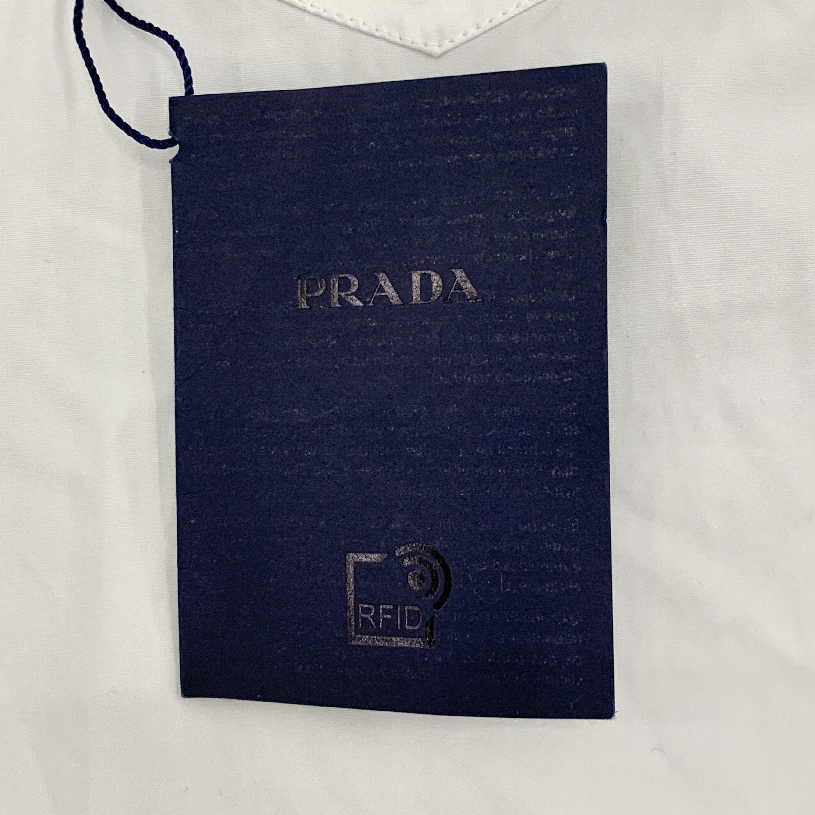 Prada Prada White Triangle Logo Cotton Shirt (M) Size US M / EU 48-50 / 2 - 3 Thumbnail