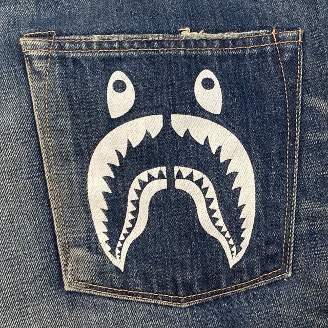 Bape 🔥2XL🔥 BAPE Shark Denim Pants a bathing ape XXL Size US 38 / EU 54 - 4 Thumbnail