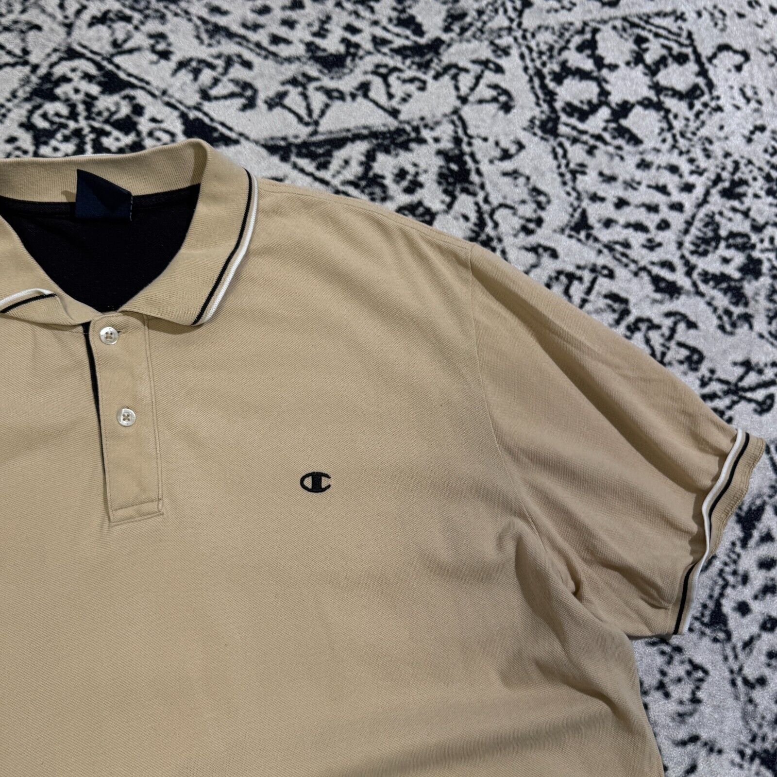 Champion × Vintage Vintage Champion Unisex Beige Cotton Polo Shirt Size XXL Size US XXL / EU 58 / 5 - 4 Thumbnail