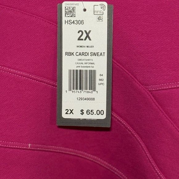 Reebok NWT REEBOK X CARDI B FUSHIA PINK SWEATSHIRT SZ 2XL XXL Size XXL / US 16-18 / IT 52-54 - 4 Thumbnail