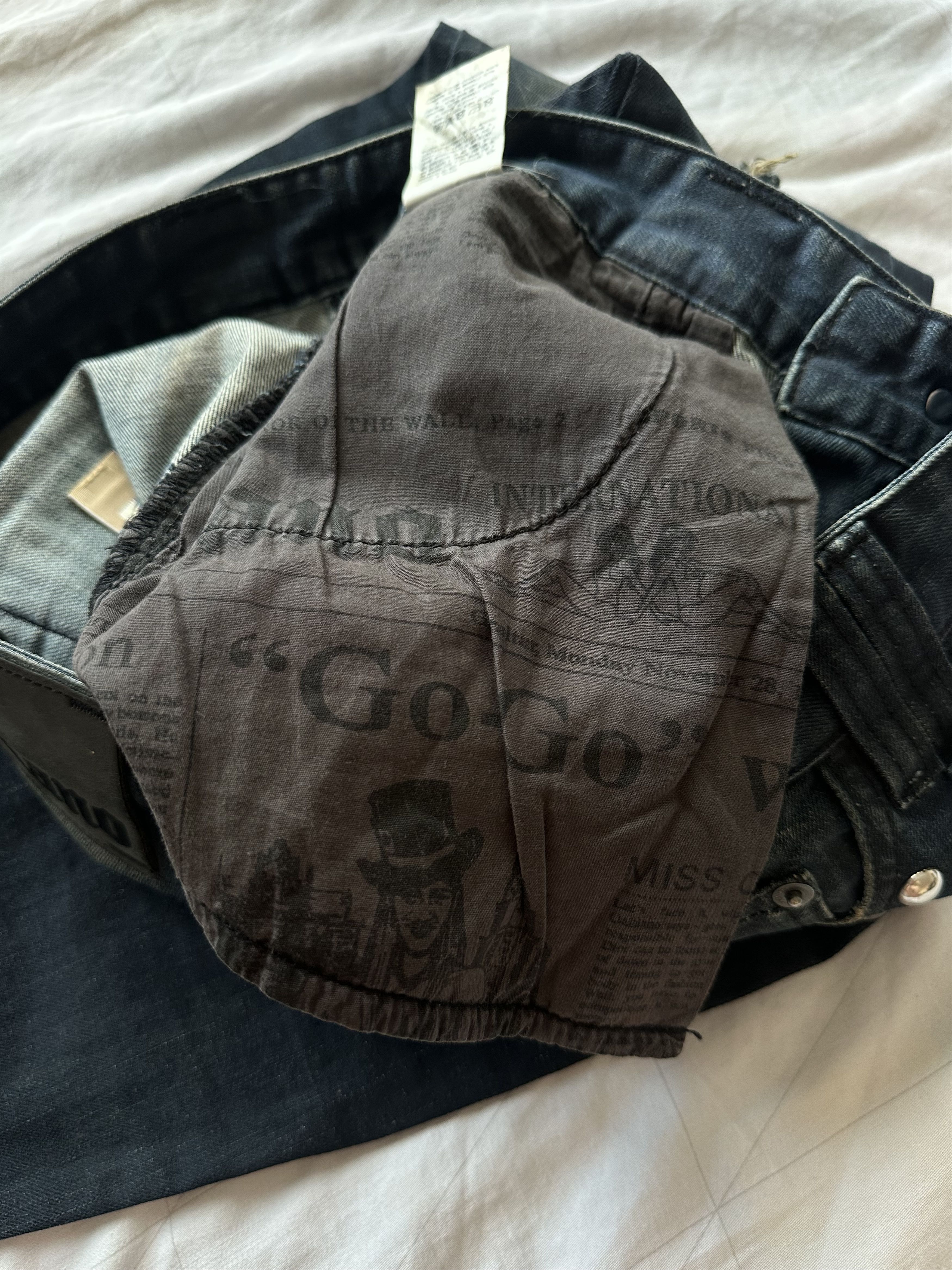 John Galliano Galliano Dark Navy Studded Logo Denim Y2K Size US 30 / EU 46 - 12 Thumbnail