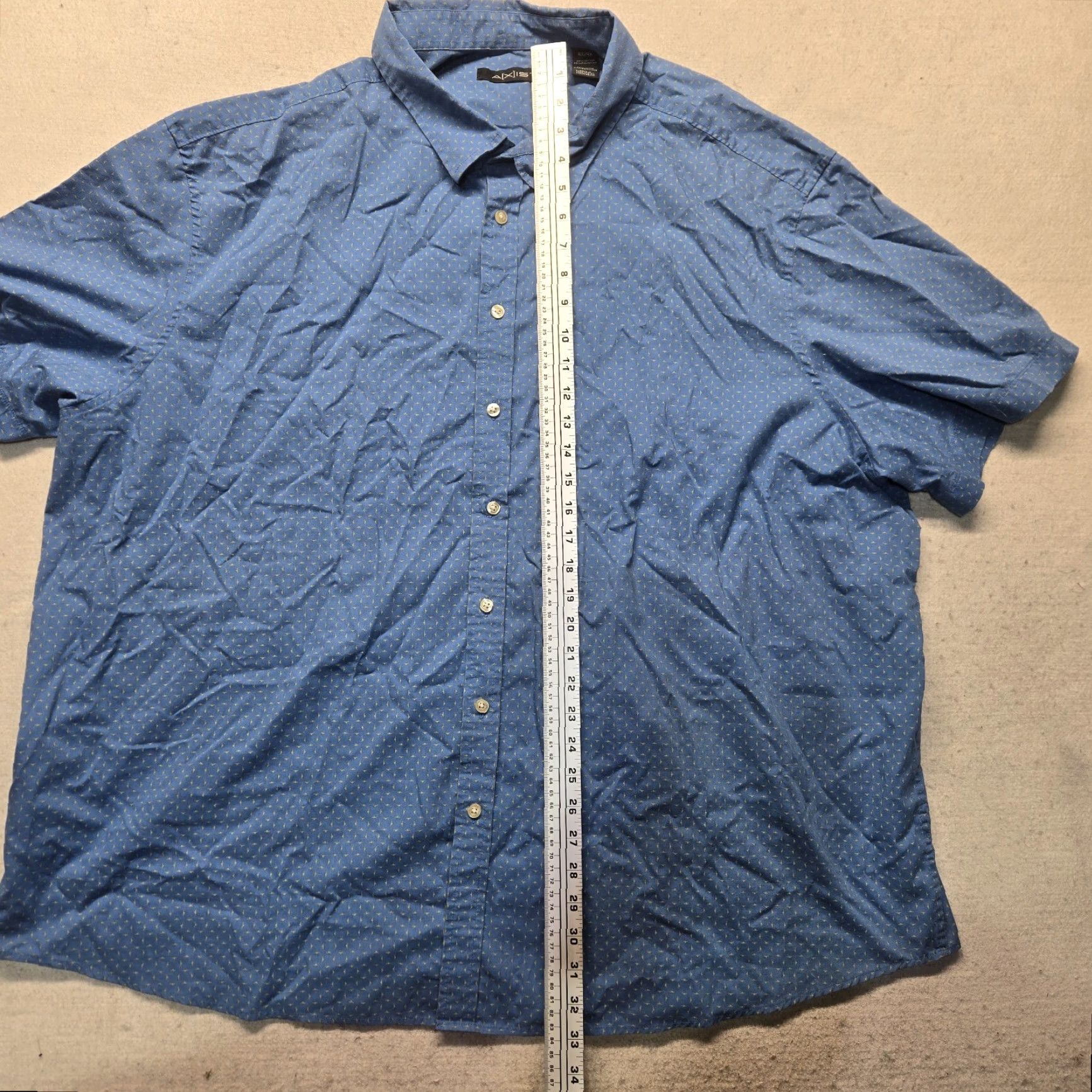 Vintage Axist Shirt Adult Men 4X Blue Button-Up Short Sleeve Striped Collared Classic Pocketed 4X Mens Blues Shirt Axist 4X Big & Tall Buttons Business Casual Size US XXL / EU 58 / 5 - 6 Thumbnail