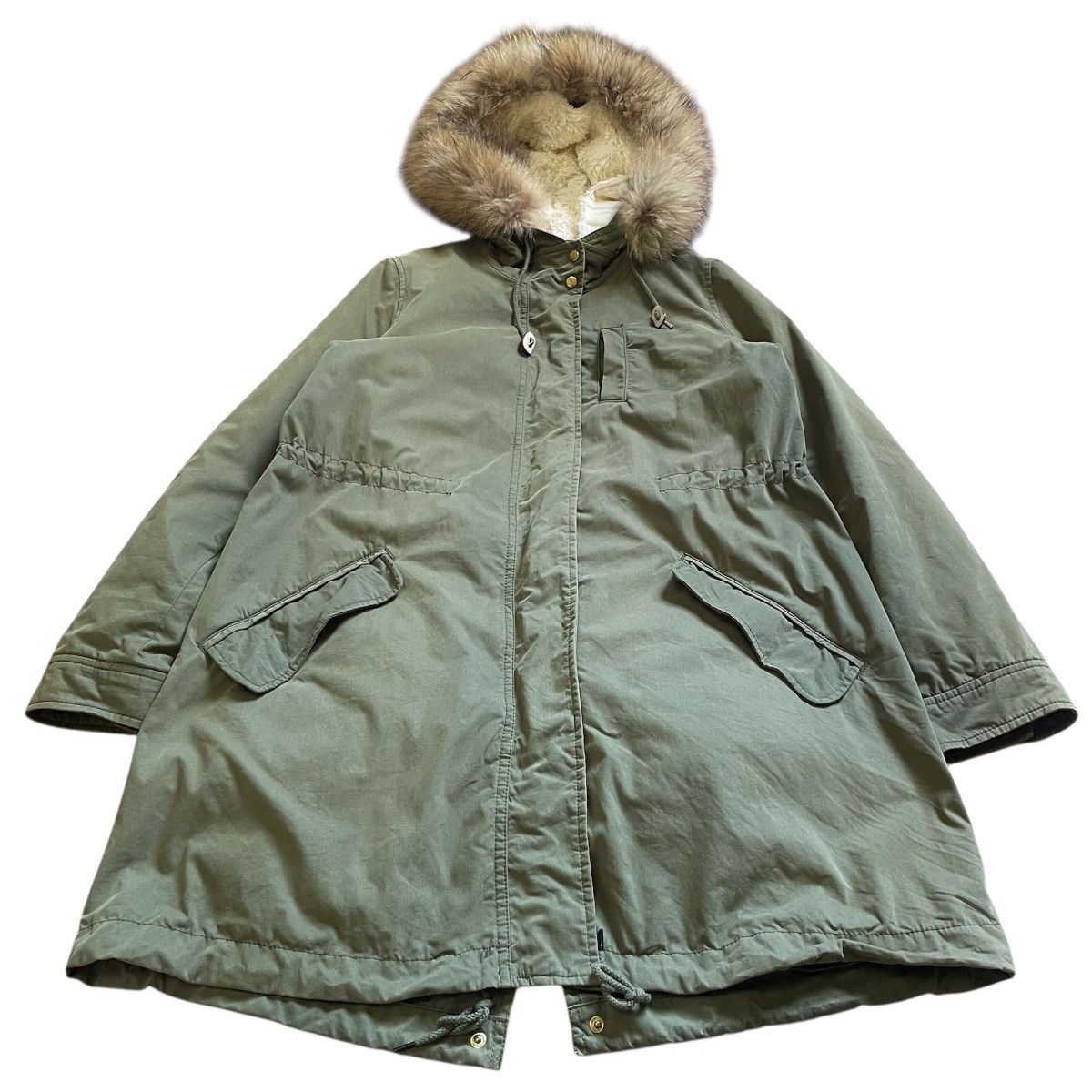 Le Grande Bleu (L.G.B.) Y2K fur Military Parka jacket LGB Goa Size US M / EU 48-50 / 2 - 1 Thumbnail