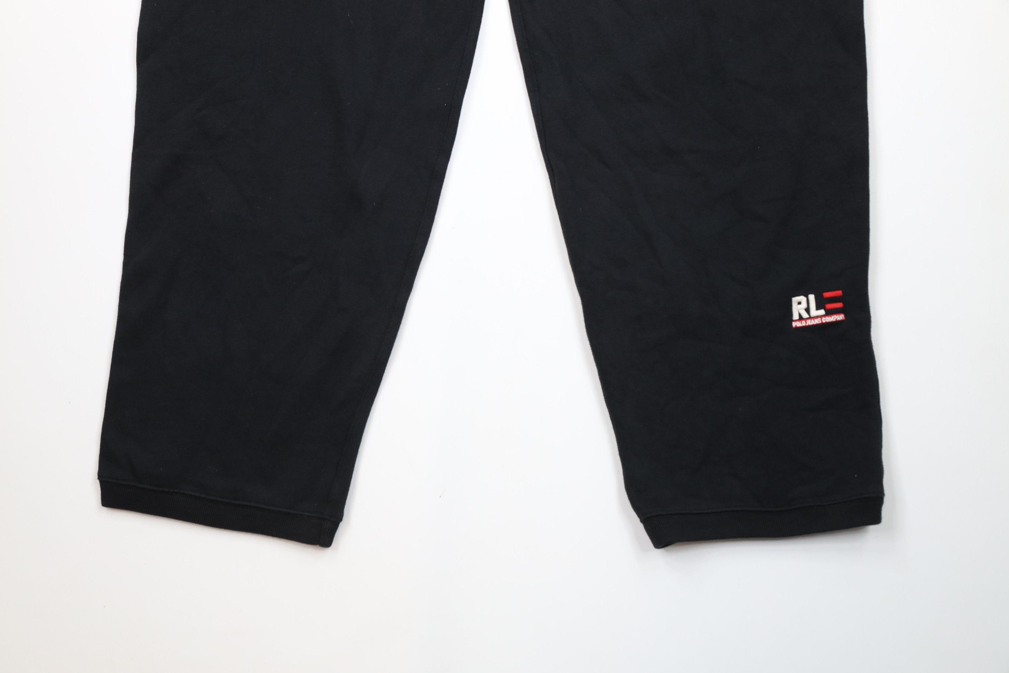 Polo Ralph Lauren Deadstock Vintage Ralph Lauren Wide Leg Sweatpants Black Size US 40 / EU 56 - 4 Thumbnail