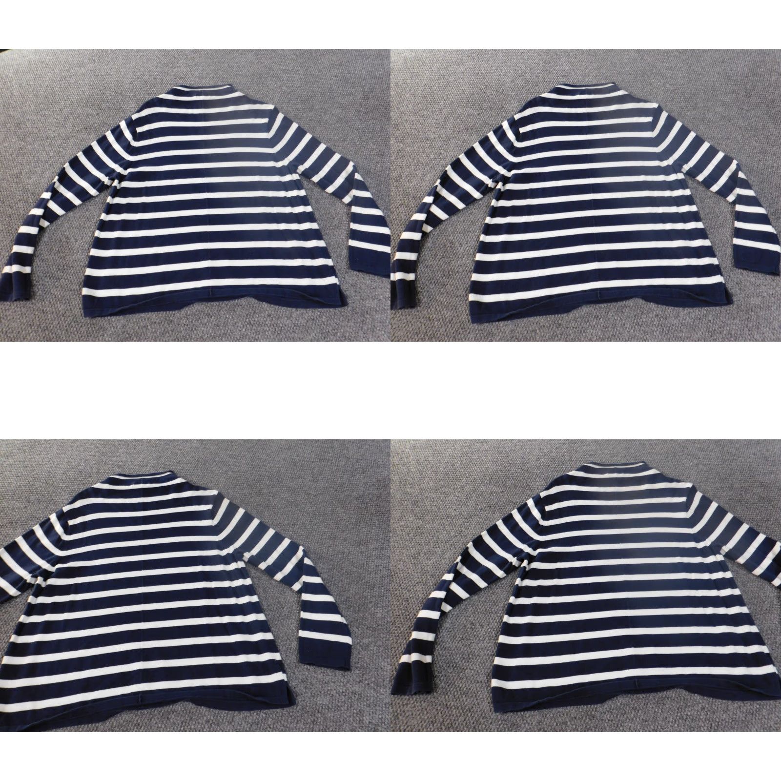 Vintage Crown & Ivy Sweater XL blue pullover Womens striped stretch cotton turtleneck Size XL / US 12-14 / IT 48-50 - 8 Thumbnail