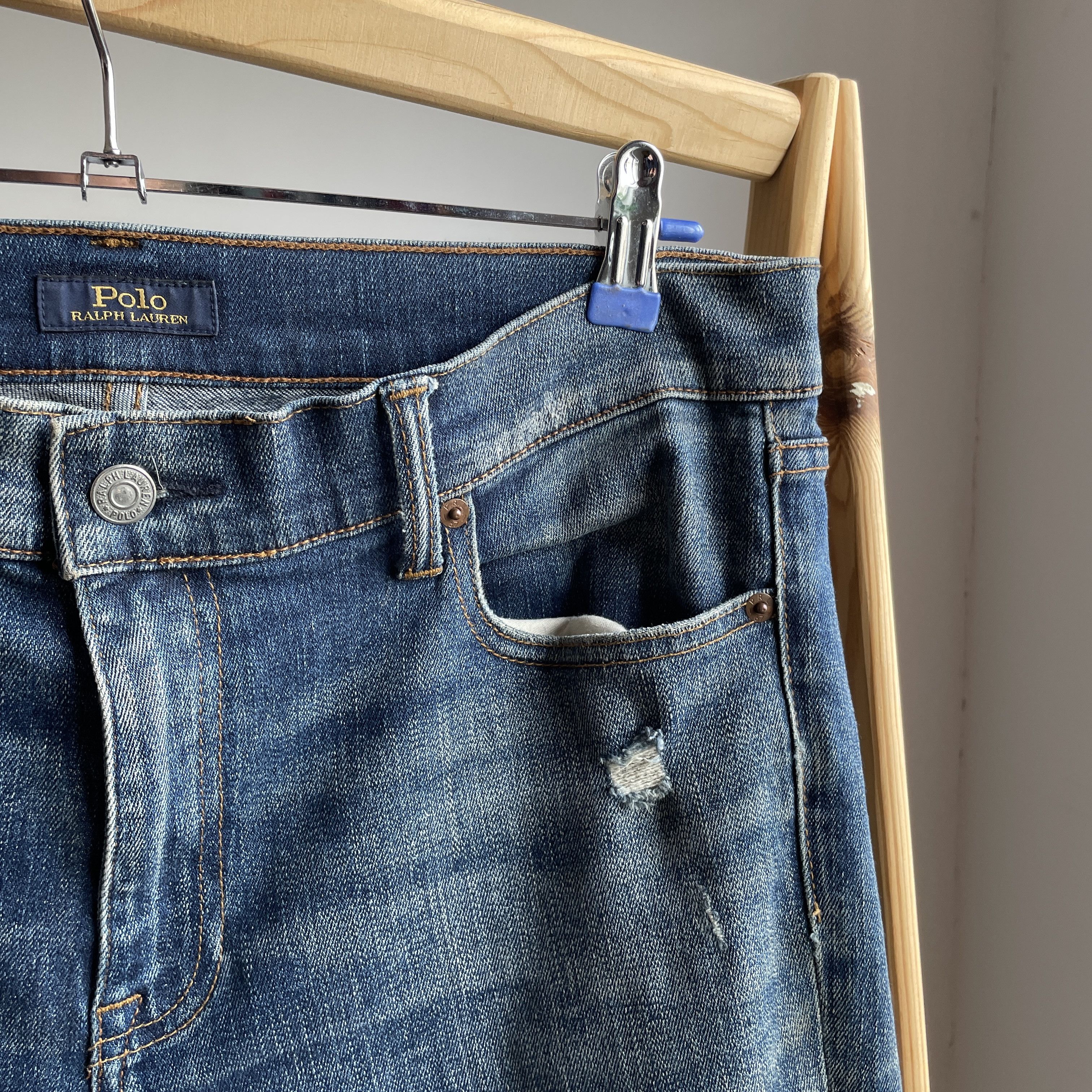 Polo Ralph Lauren Polo Ralph Lauren Womens Tompkins Skinny Distressed Denim Size 32" / US 10 / IT 46 - 7 Thumbnail