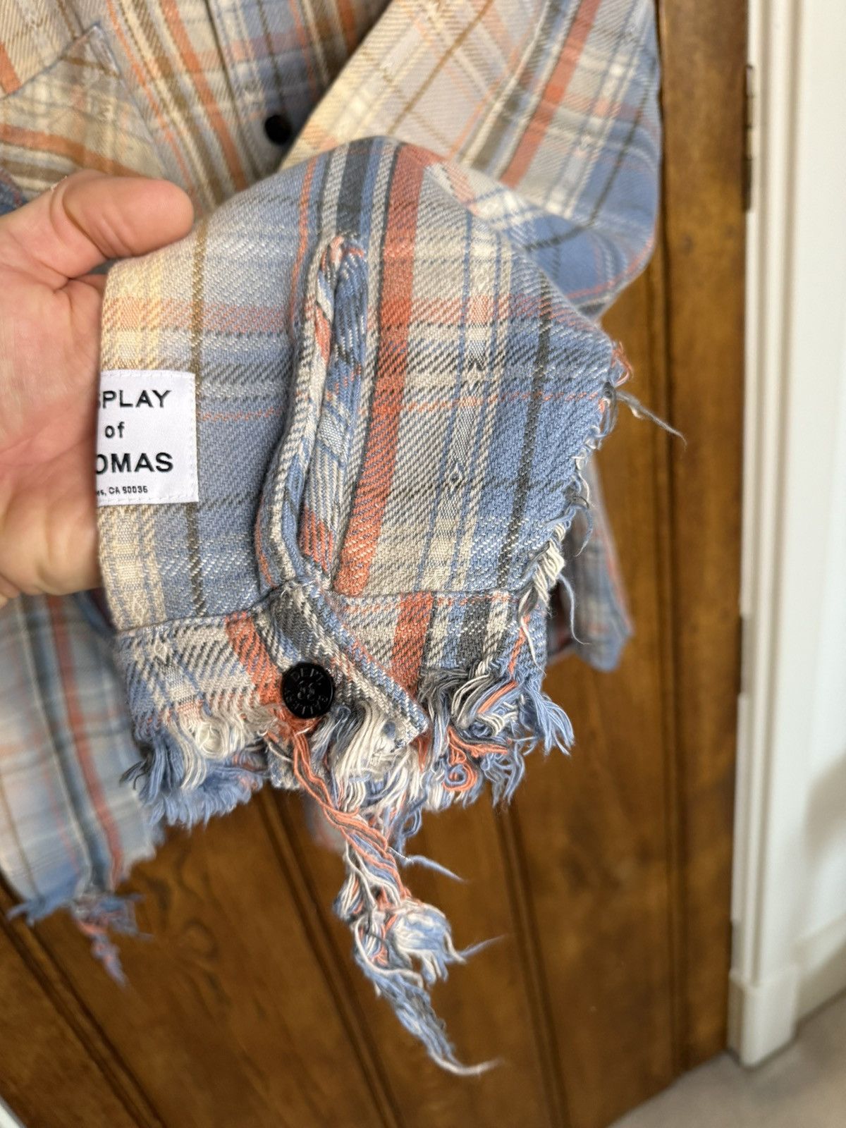 Gallery Dept. Gallery Dept Marley Distressed Checked Cotton-Flannel Shirt Size US XL / EU 56 / 4 - 17 Thumbnail