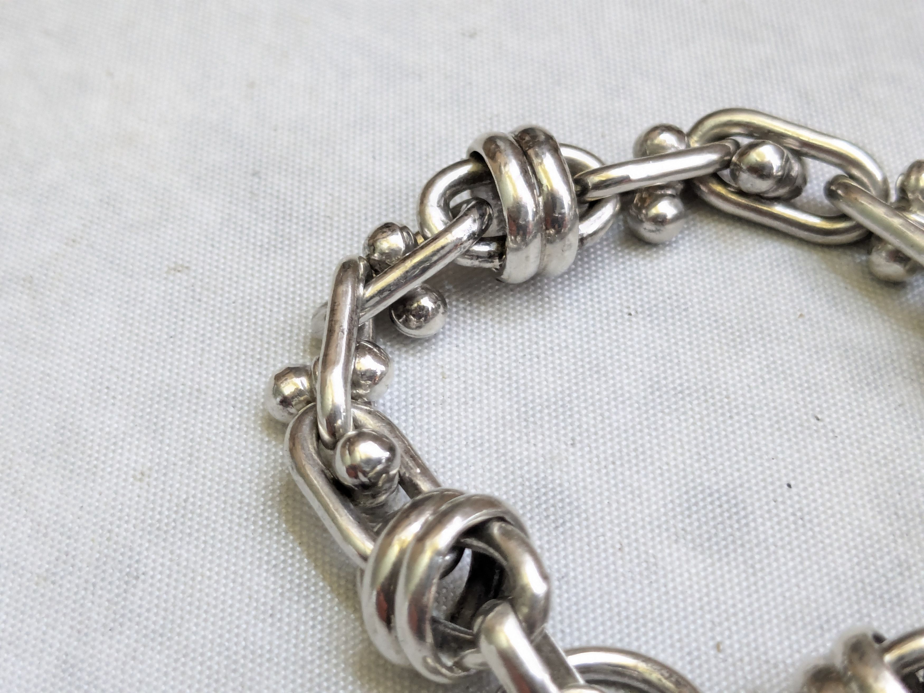 Jewelry Sterling Silver Bracelet DNA Knot 6.25" Biker Heavy Size ONE SIZE - 8 Thumbnail