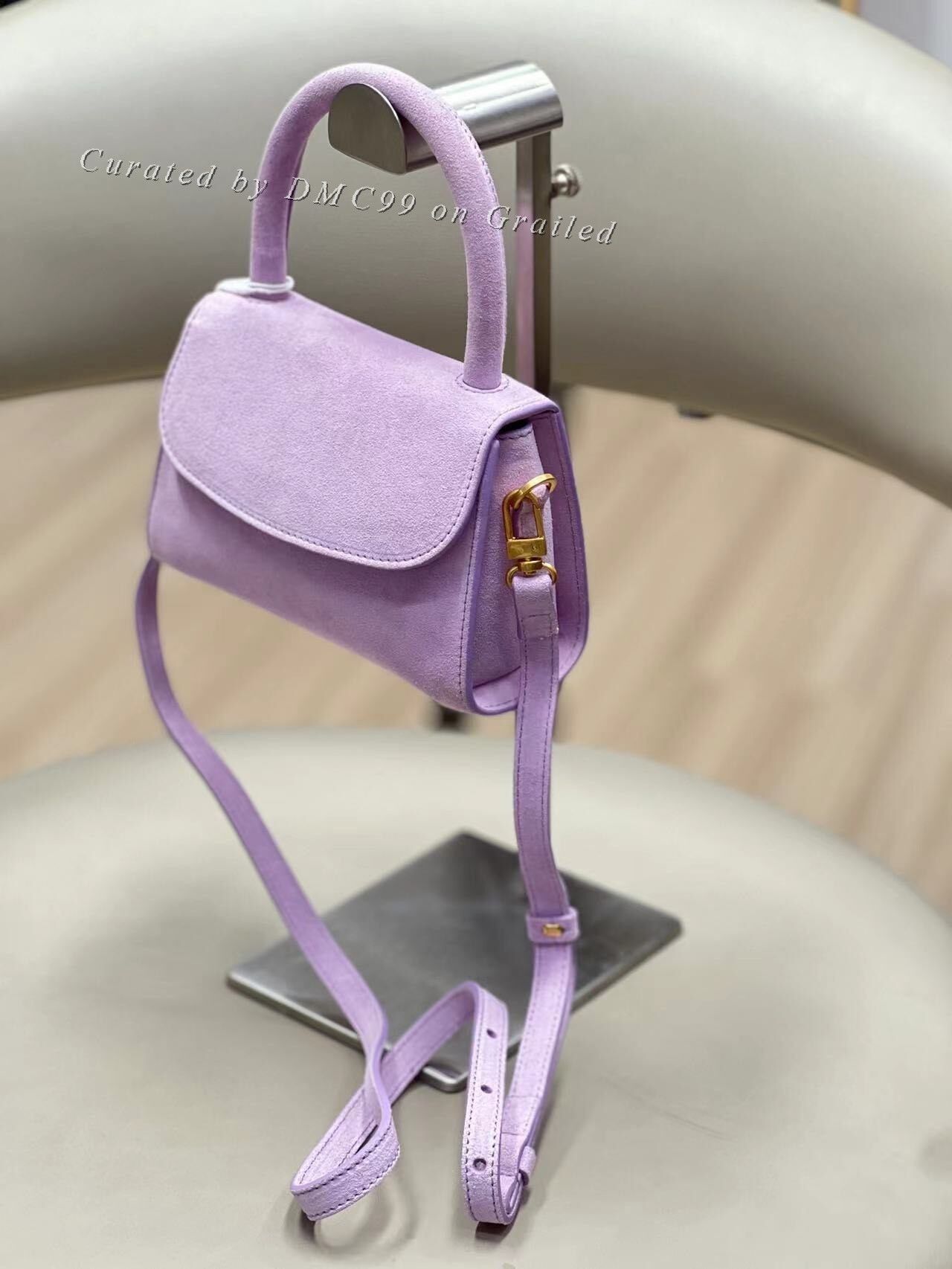 By Far By Far Purple Suede Mini Handbag Size ONE SIZE - 2 Thumbnail