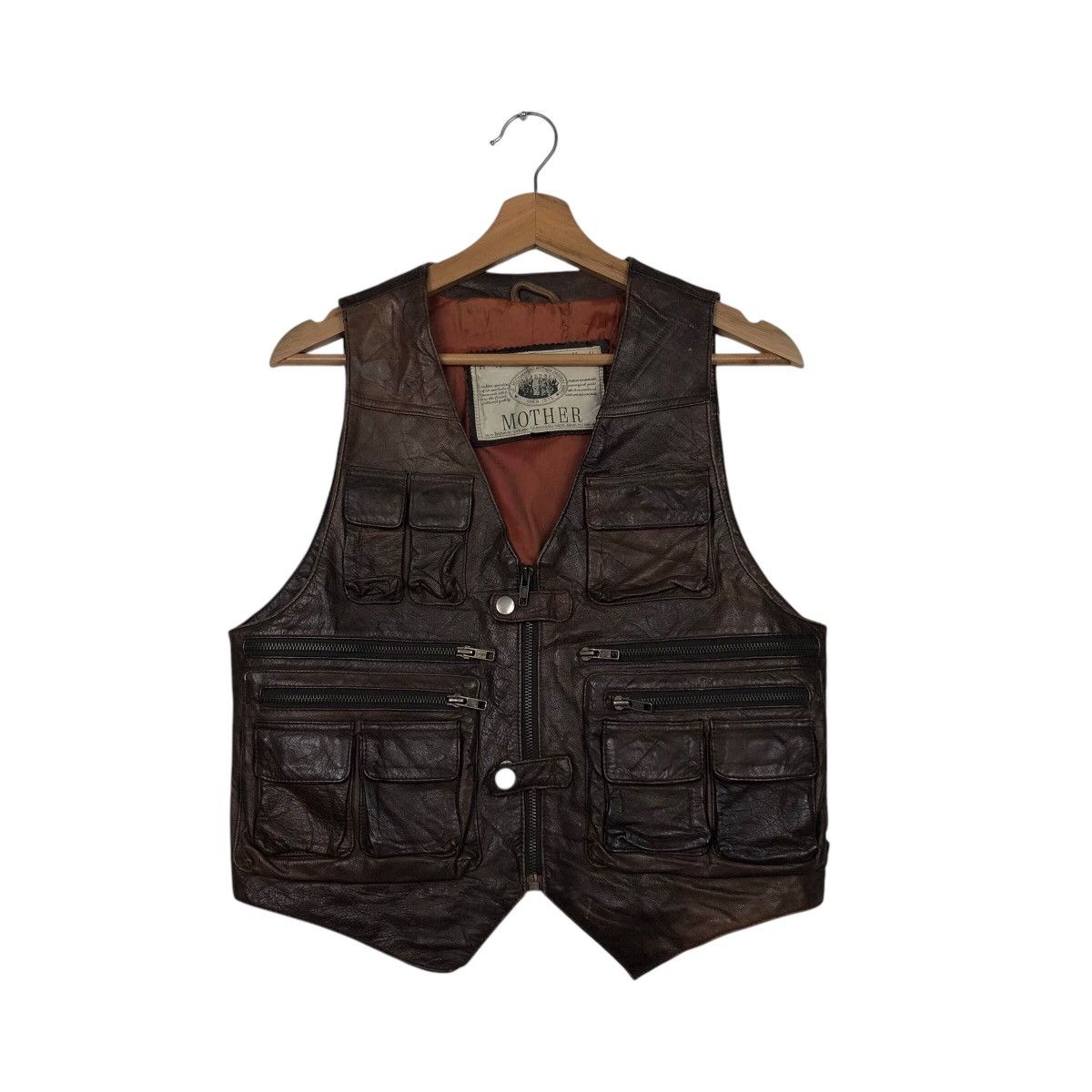 Japanese Brand × Vintage 📌Vintage Leather Vest Utility Harajaku Mother Size US M / EU 48-50 / 2 - 2 Thumbnail
