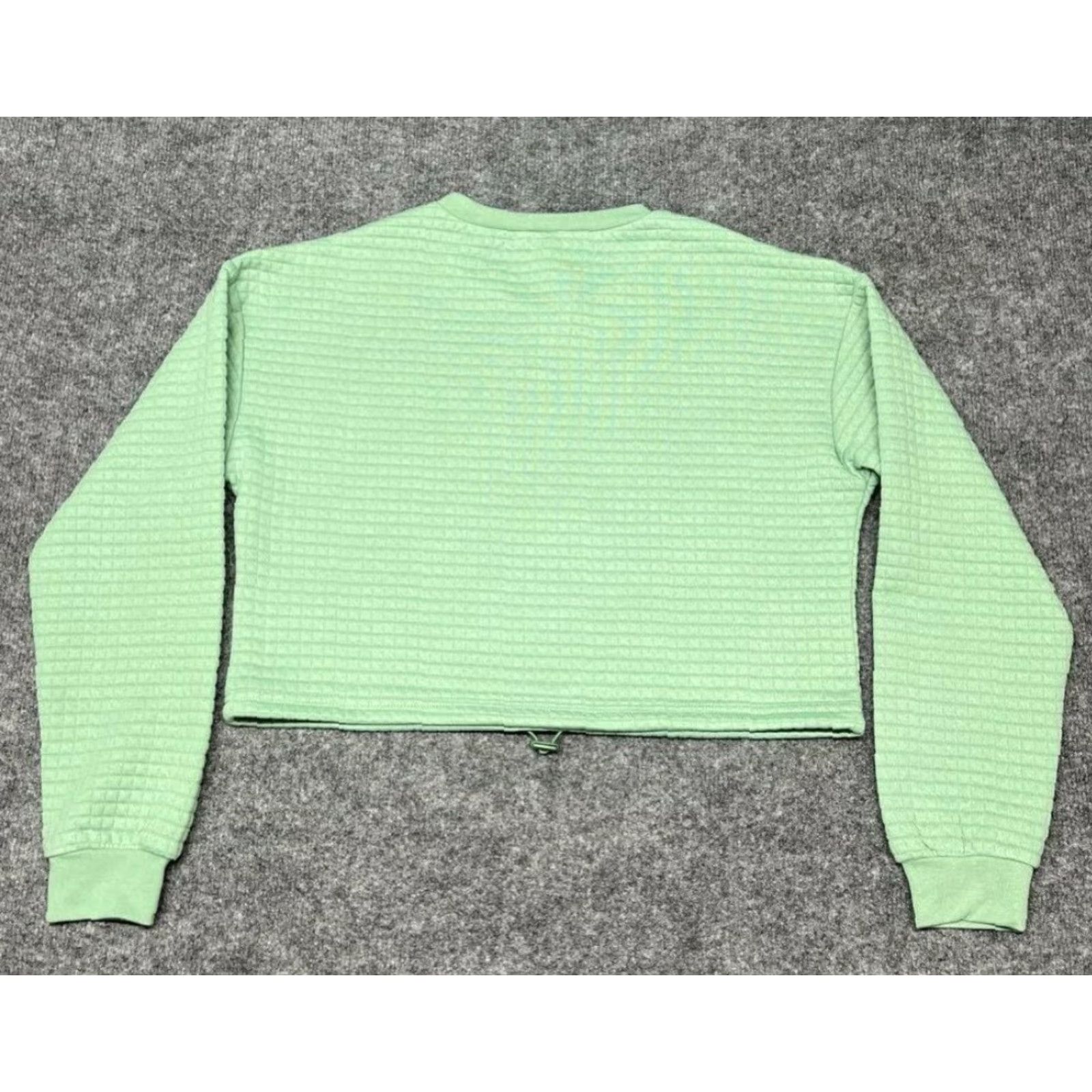 Vintage Rue21 Cropped Sweatshirt Womens M Green Long Sleeve Quilted Bungee Toggle New Size M / US 6-8 / IT 42-44 - 7 Thumbnail
