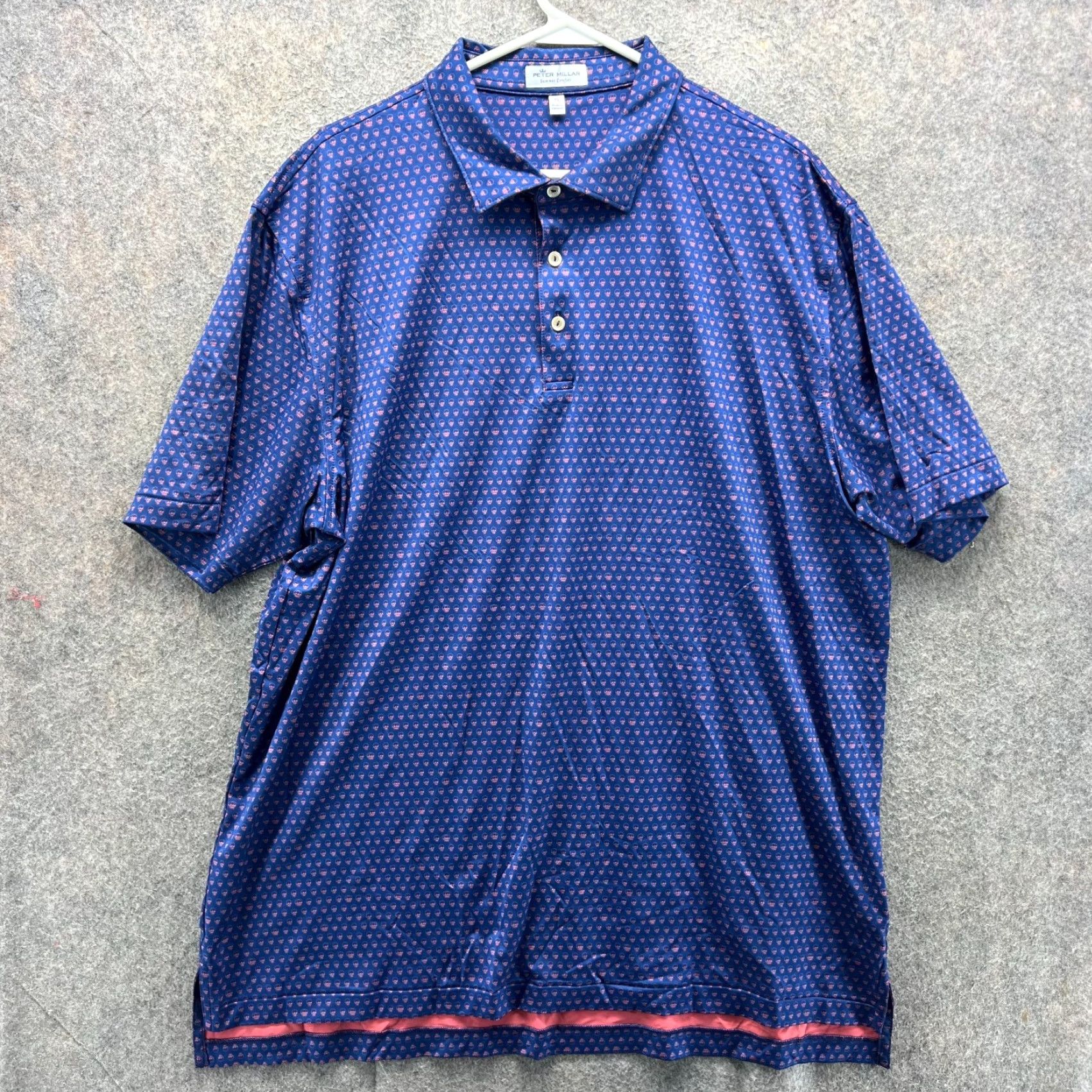 Peter Millar Peter Millar Polo Shirt Mens XL Blue Skull AOP Summer Comfort Performance Jersey Size US XL / EU 56 / 4 - 2 Thumbnail