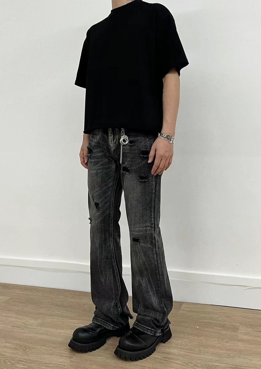Japanese Brand × Jean Vintage washed distressed rare ripped jeans Size US 31 - 3 Thumbnail