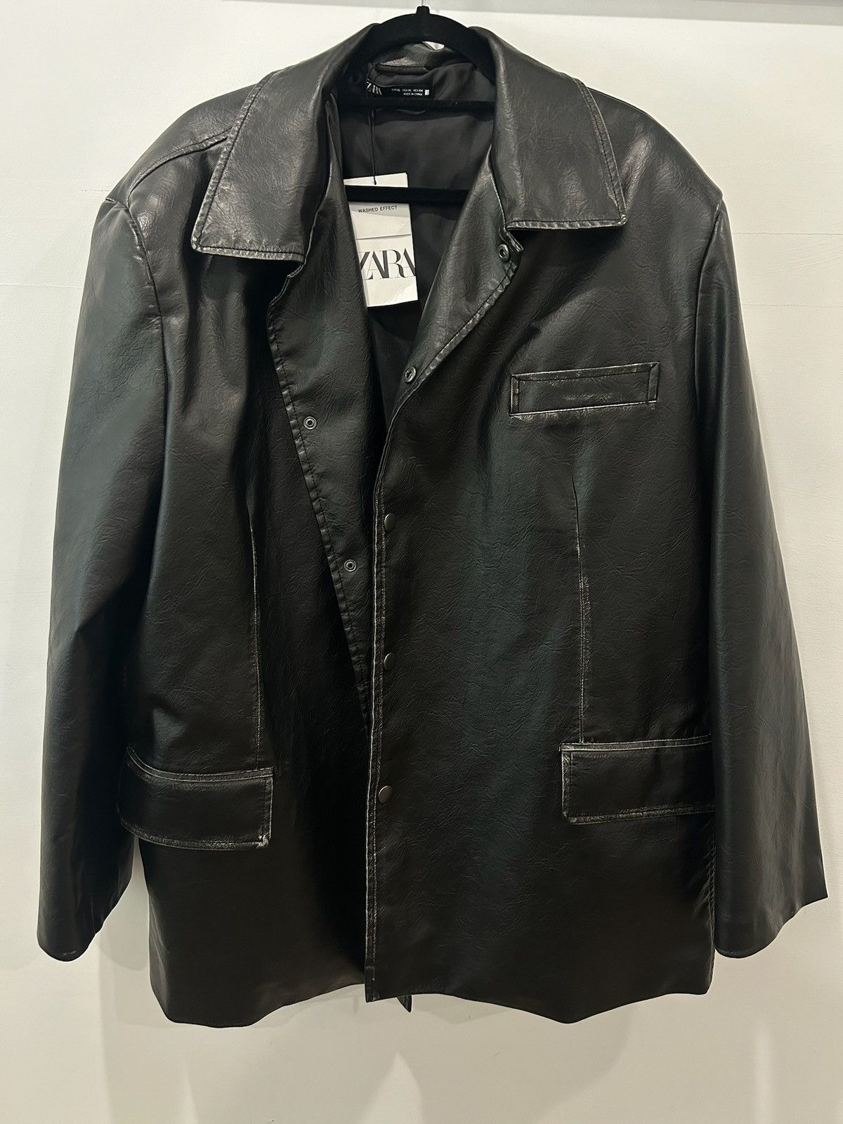 Zara Zara Leather Blazer Size US XL / EU 56 / 4 - 1 Thumbnail