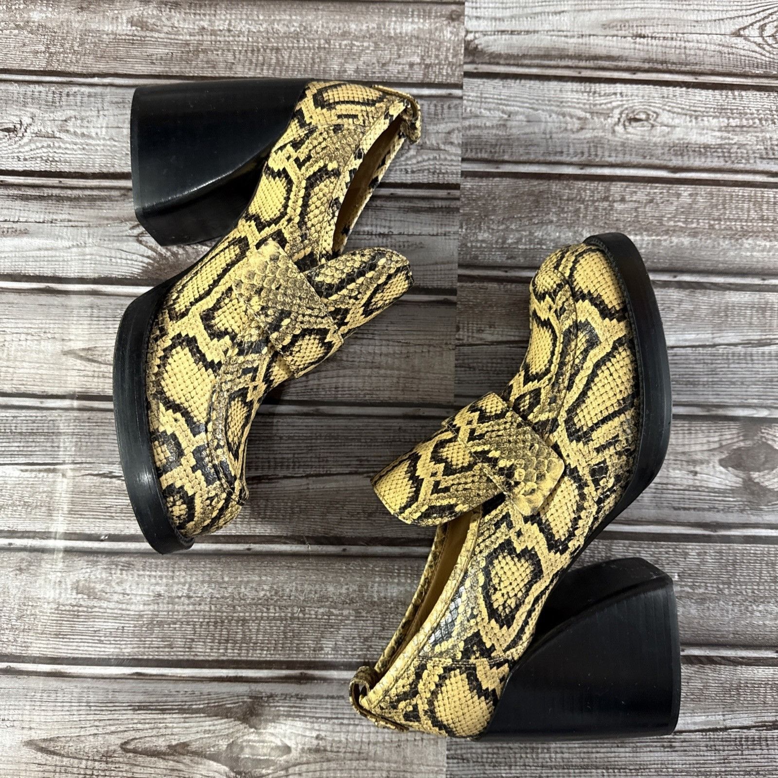 Chloe Chloe Python Pattern Leather Loafer Heel Sz EU 39.5 US 9.5 B Size US 9.5 / IT 39.5 - 7 Thumbnail