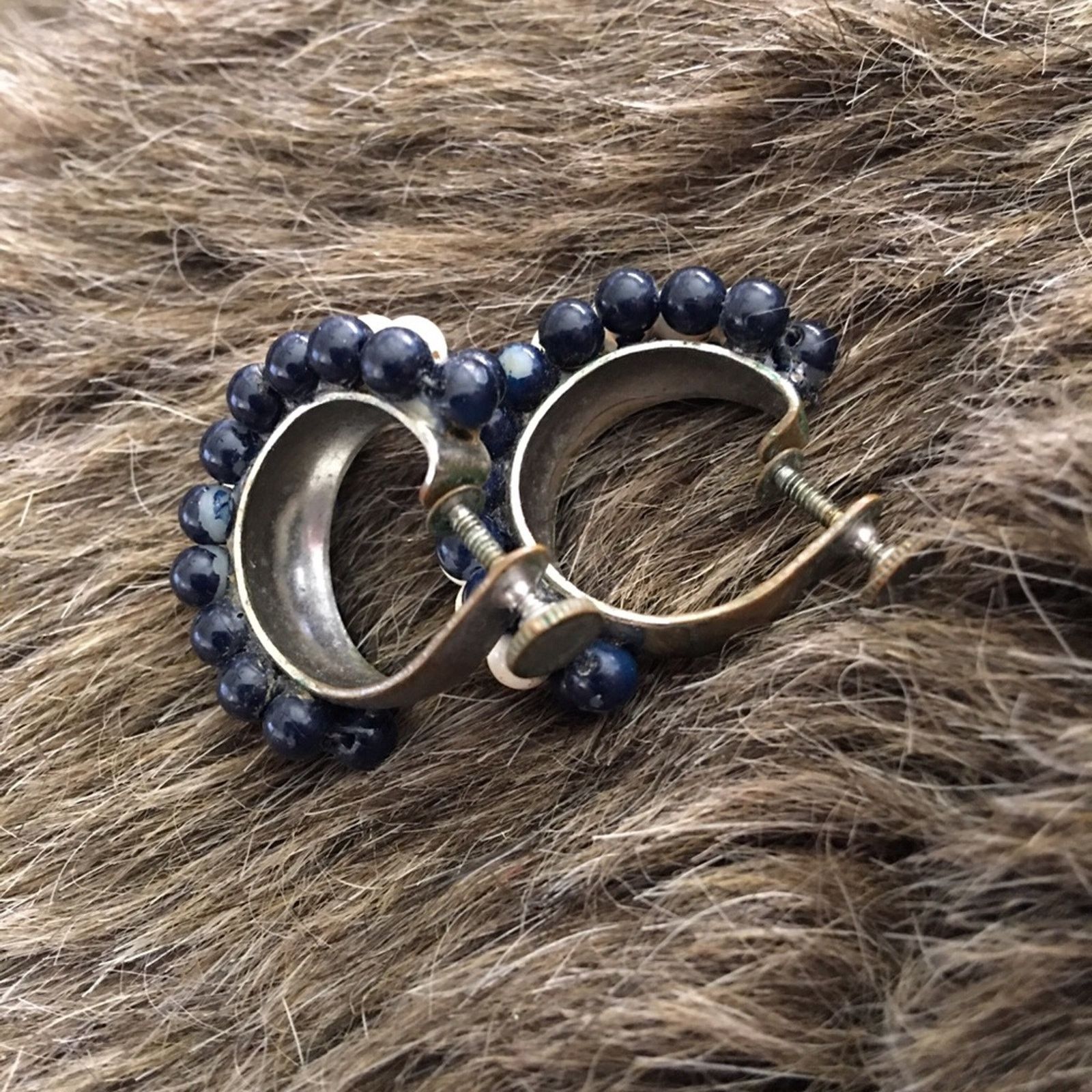 Vintage Vintage 50s bead hoop screw back clip earrings Size ONE SIZE - 4 Thumbnail