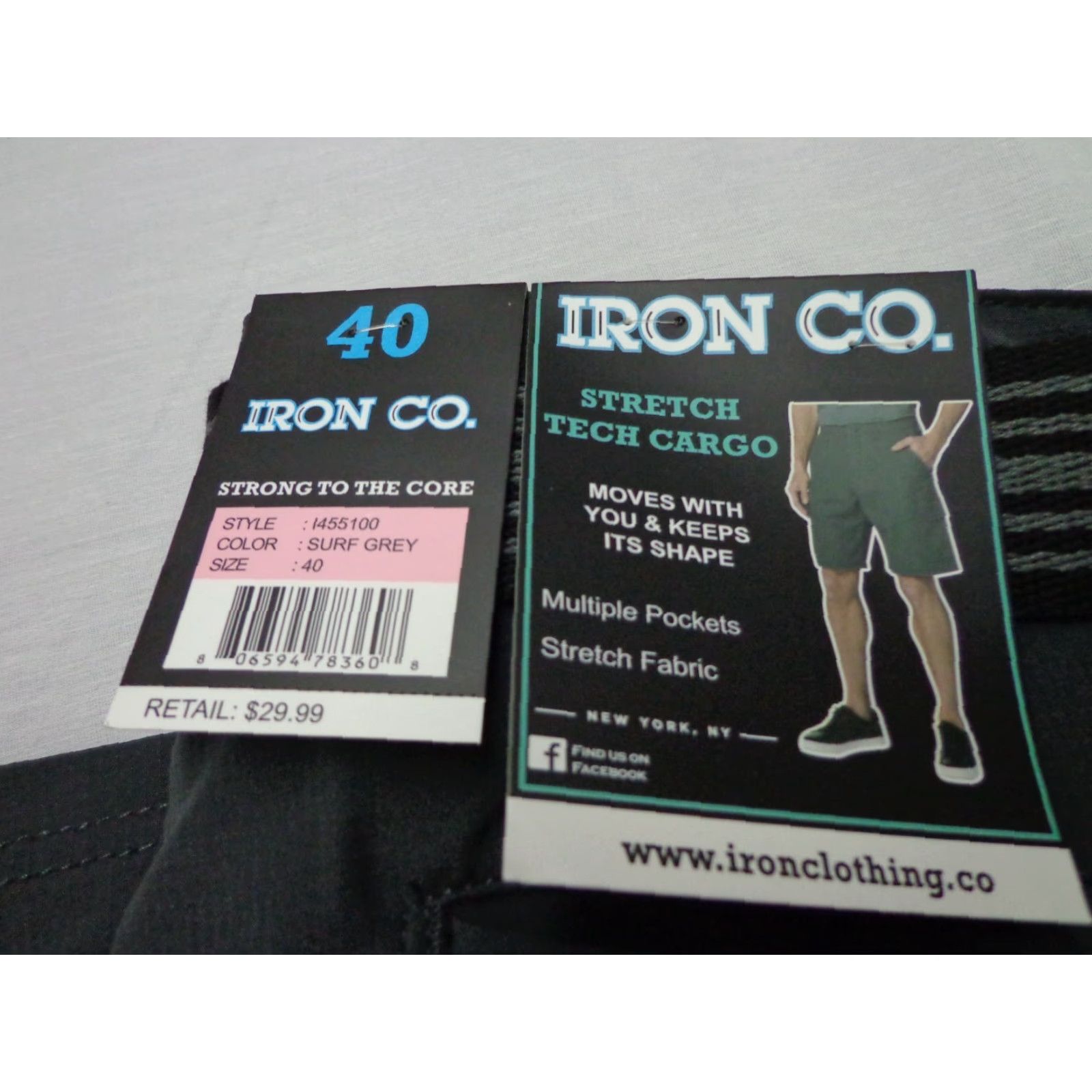 Vintage IRON CO. Warder Stretch Tech Cargo Belted Shorts Surf Grey Size 40 NEW Size US 40 / EU 56 - 4 Thumbnail