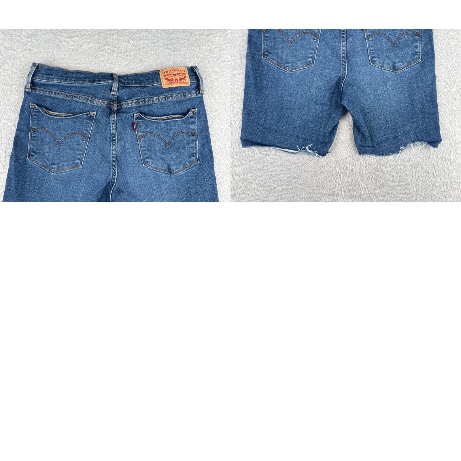 Levi's Levi's Shorts Women 29 Blue Cut Off 514 Medium Wash Cotton Blend Zip Fly 29x7 Size 29" - 10 Thumbnail