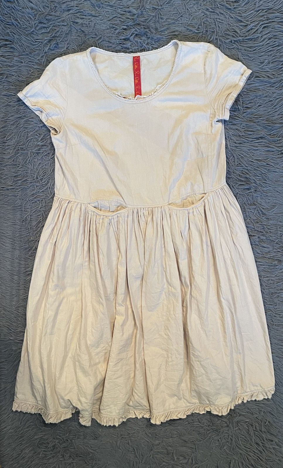 image of Ewa I Walla Avant Garde Oversized Cotton Dress in Beige, Women's (Size XS)