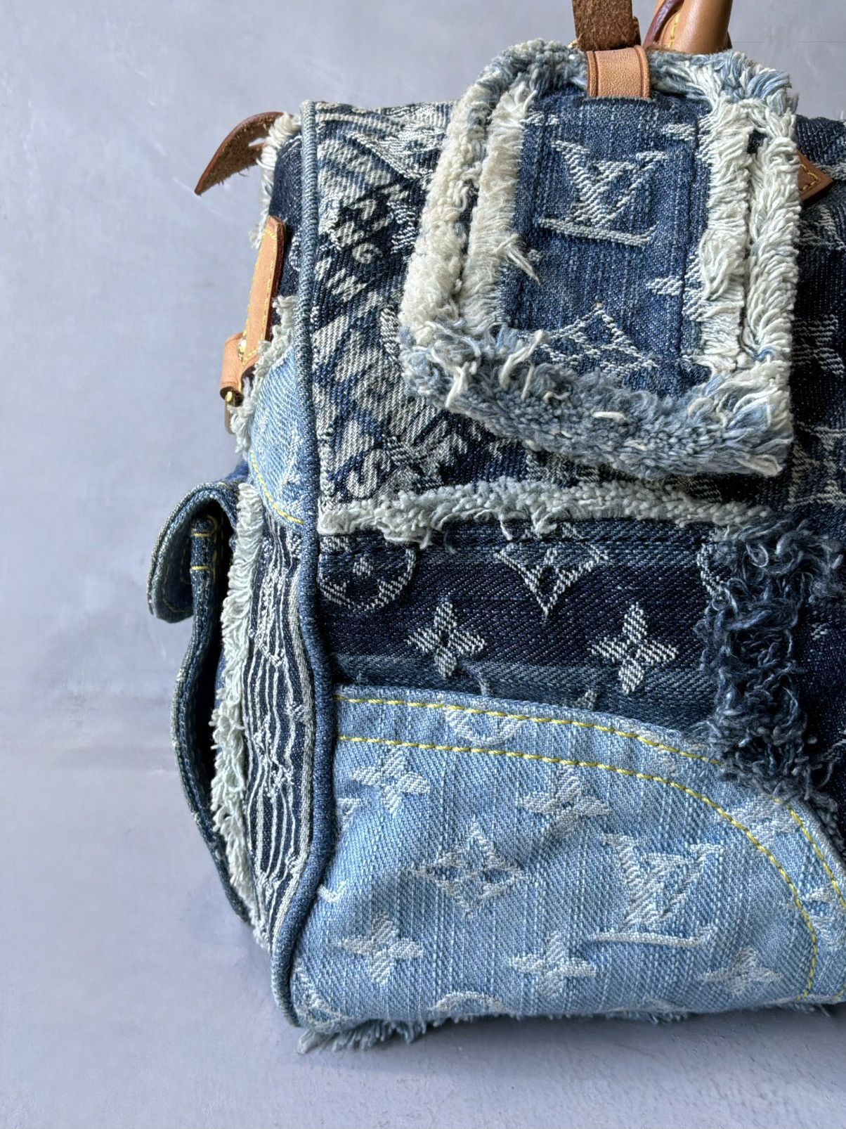 Louis Vuitton 2007 Louis Vuitton - Denim Patchwork Speedy 30 Size ONE SIZE - 9 Thumbnail