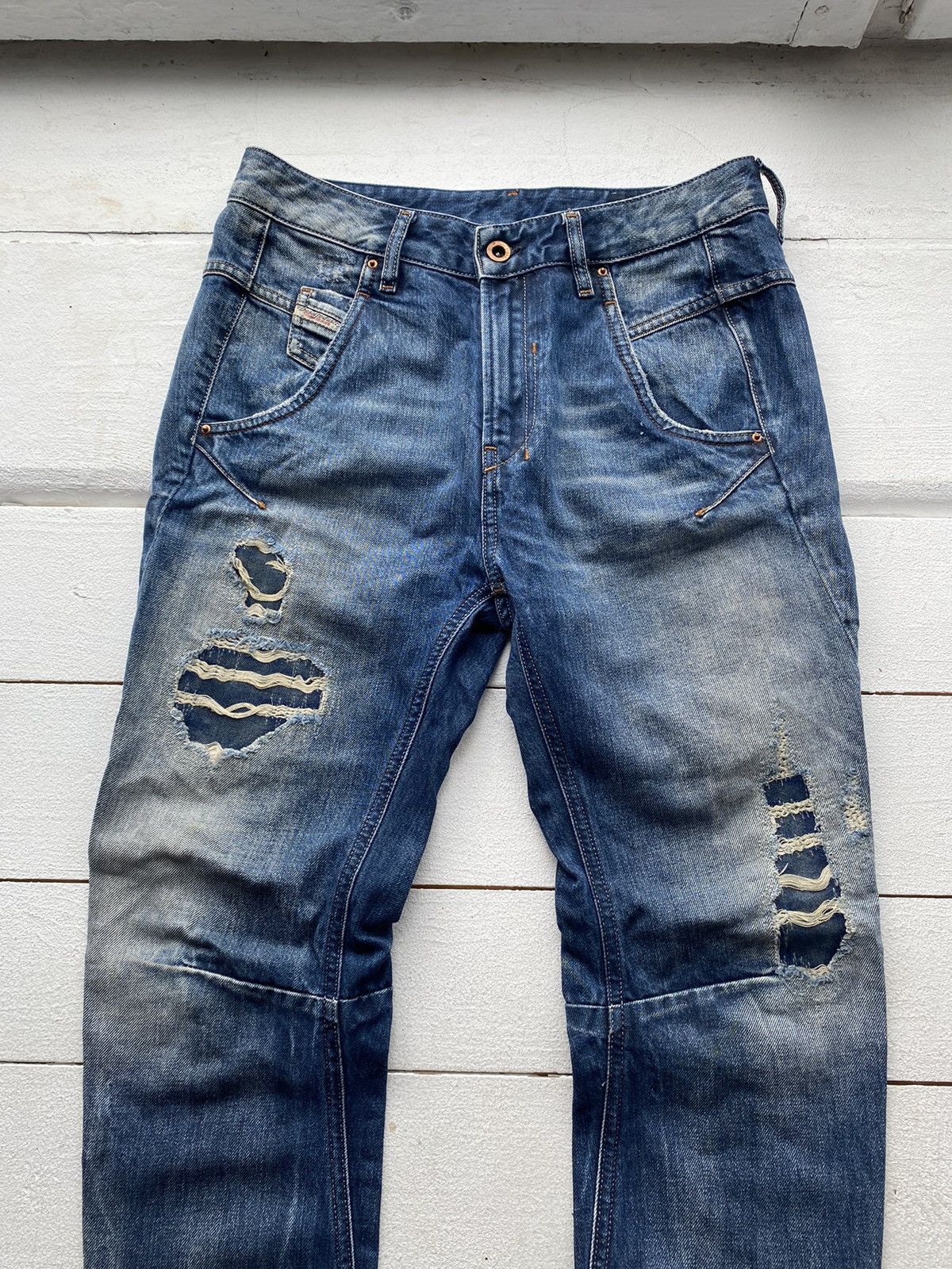 Diesel × Vintage 🔥Distressed Diesel Punk Opium Gothic Japanese Jeans Y2k Size US 29 - 2 Thumbnail