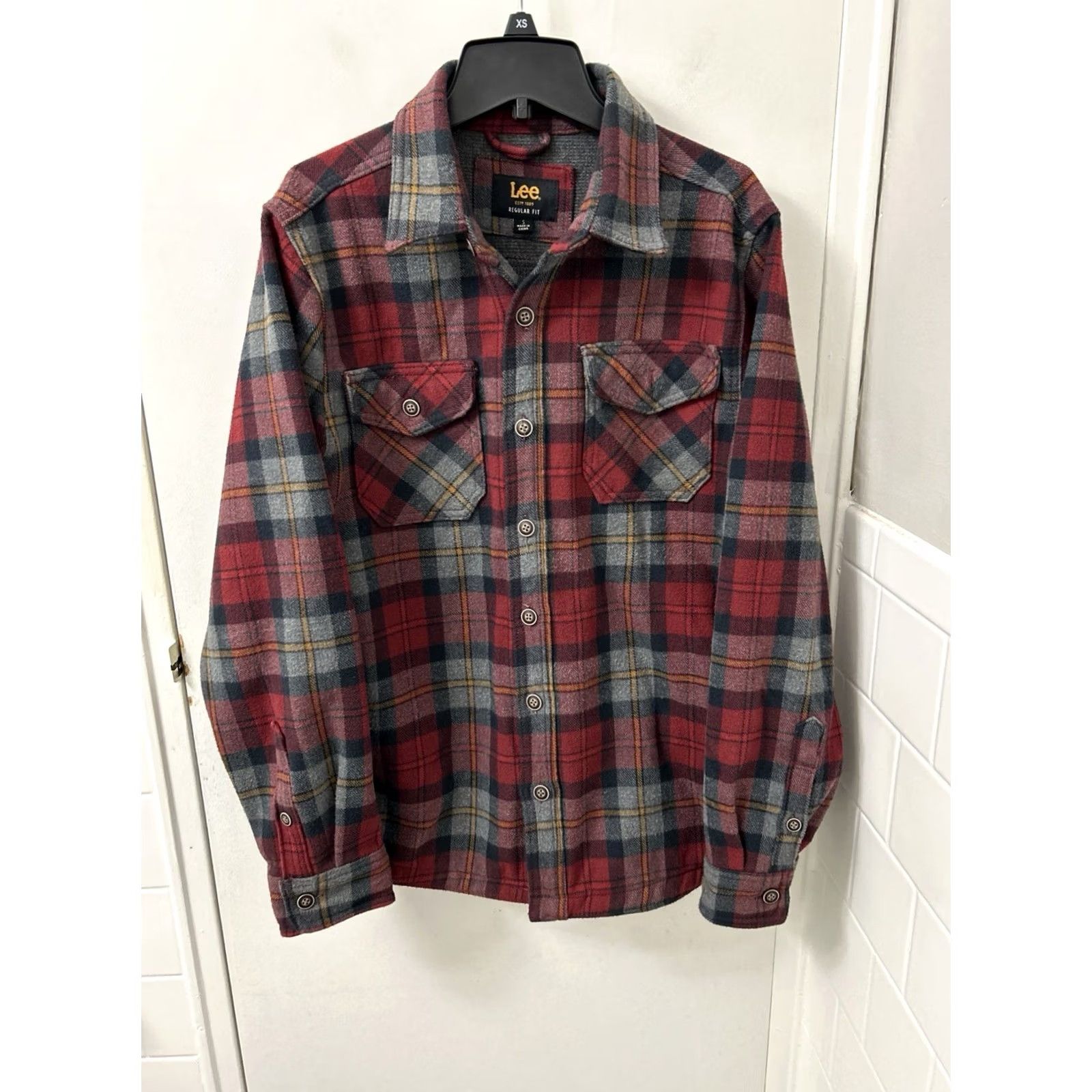 Lee Lee Shirt Mens S Red Plaid Flannel Lined Shacket Button Down Pockets Vintage: No Size US S / EU 44-46 / 1 - 2 Thumbnail