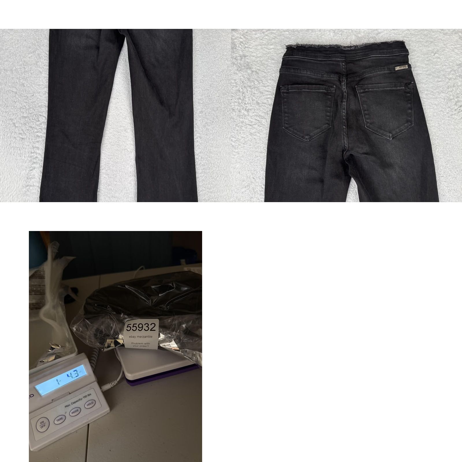 Vintage KanCan Jeans Bootcut Juniors 5/26 Black Dark Wash Mid Rise Stretch Button 25x30 - Denim, 5-Pocket, Slim Fit, Cotton Blend, Spandex, China, Womens Size 27" / US 4 / IT 40 - 10 Thumbnail