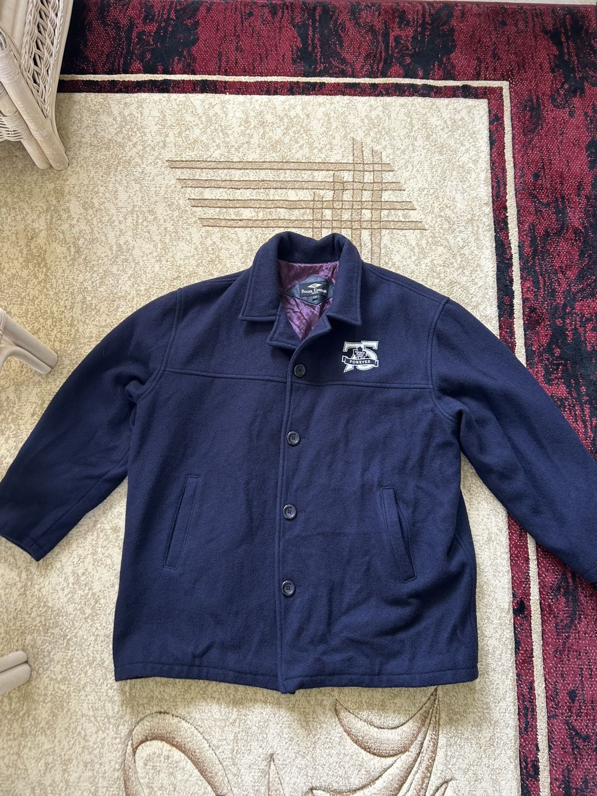 Vintage Roger Edwards Toronto Maple Leafs Wool Suede Car Coat Size US L / EU 52-54 / 3 - 7 Thumbnail